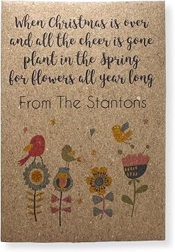Personalised Christmas Wildflower Seed Packets x10   Custom Eco Friendly Stocking Fillers & Table Favours   Bee Friendly UK Seeds   Gifts for Teachers, Nature Lovers Events, Charities, Corporate