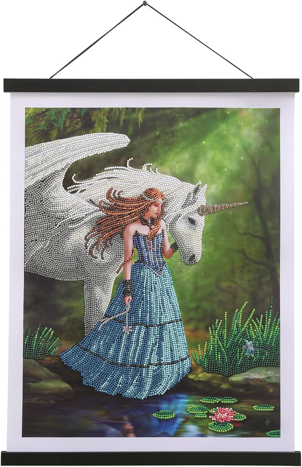 Crystal Art Diamond Painting - Enchanted Pool Scroll Kit 13.77" x 17.71" - for Ages 8 and up