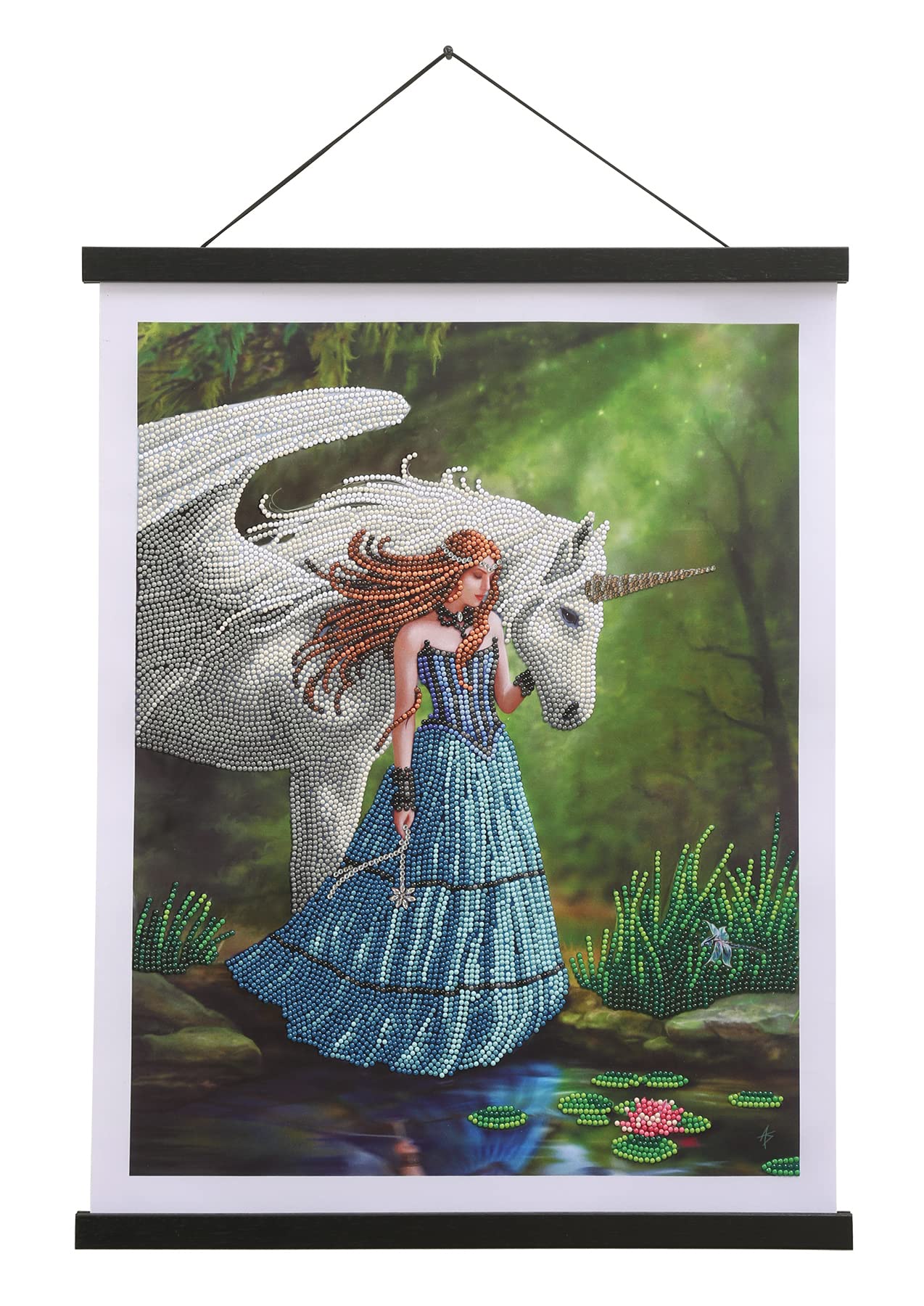 Broderie Diamant Anne Stokes Licorne : Kit Loisir Créatif Enfant 8 ans, Tableau Strass 35x45 cm