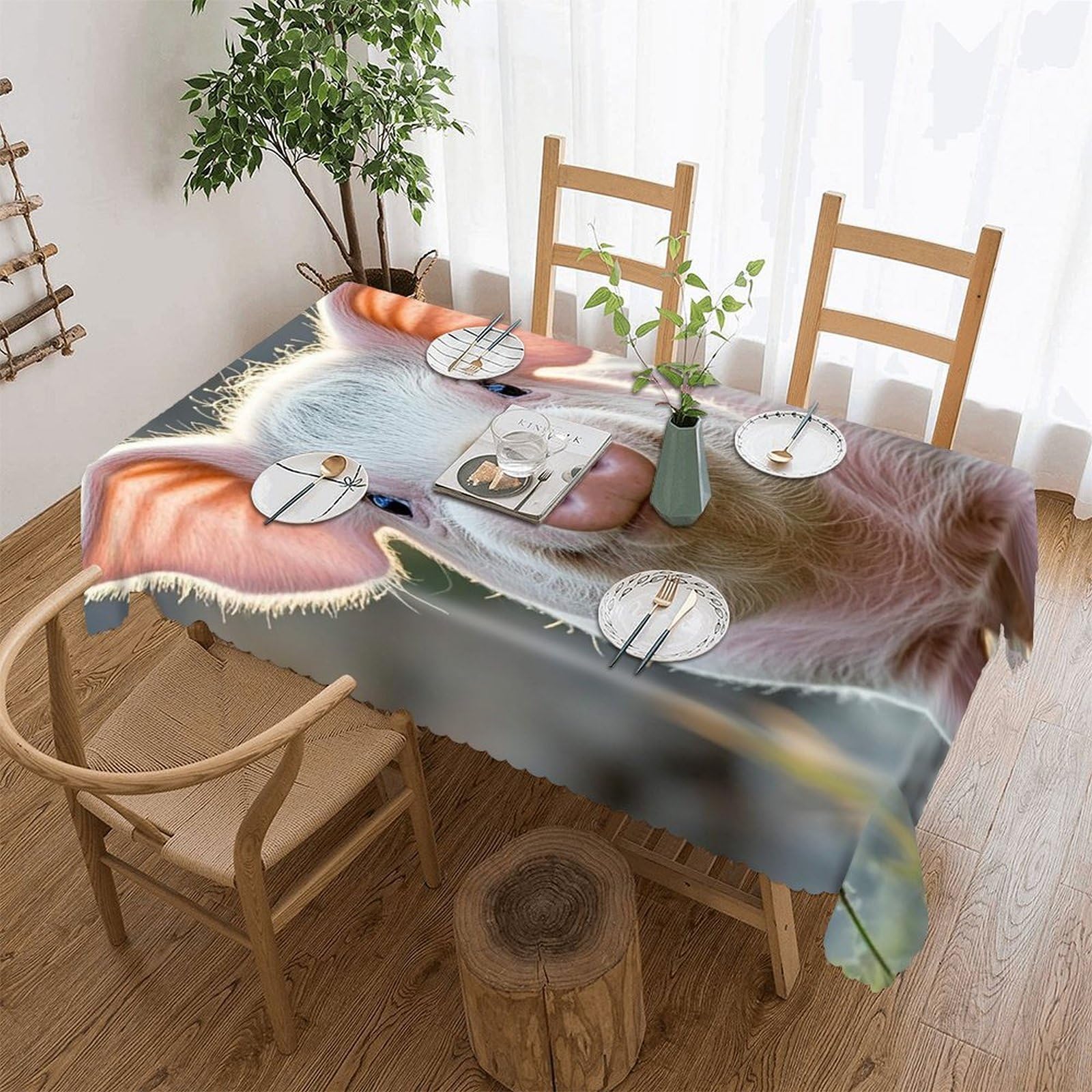 LZQPOEAS Cute Pig Tablecloth Rectangle Table Cloth Decorative Fabric Table Cover Waterproof Seasonal Table Cover Wrinkle Resistant Washable Table Cloth for Party Picnic Dinner Decor 60"x86"