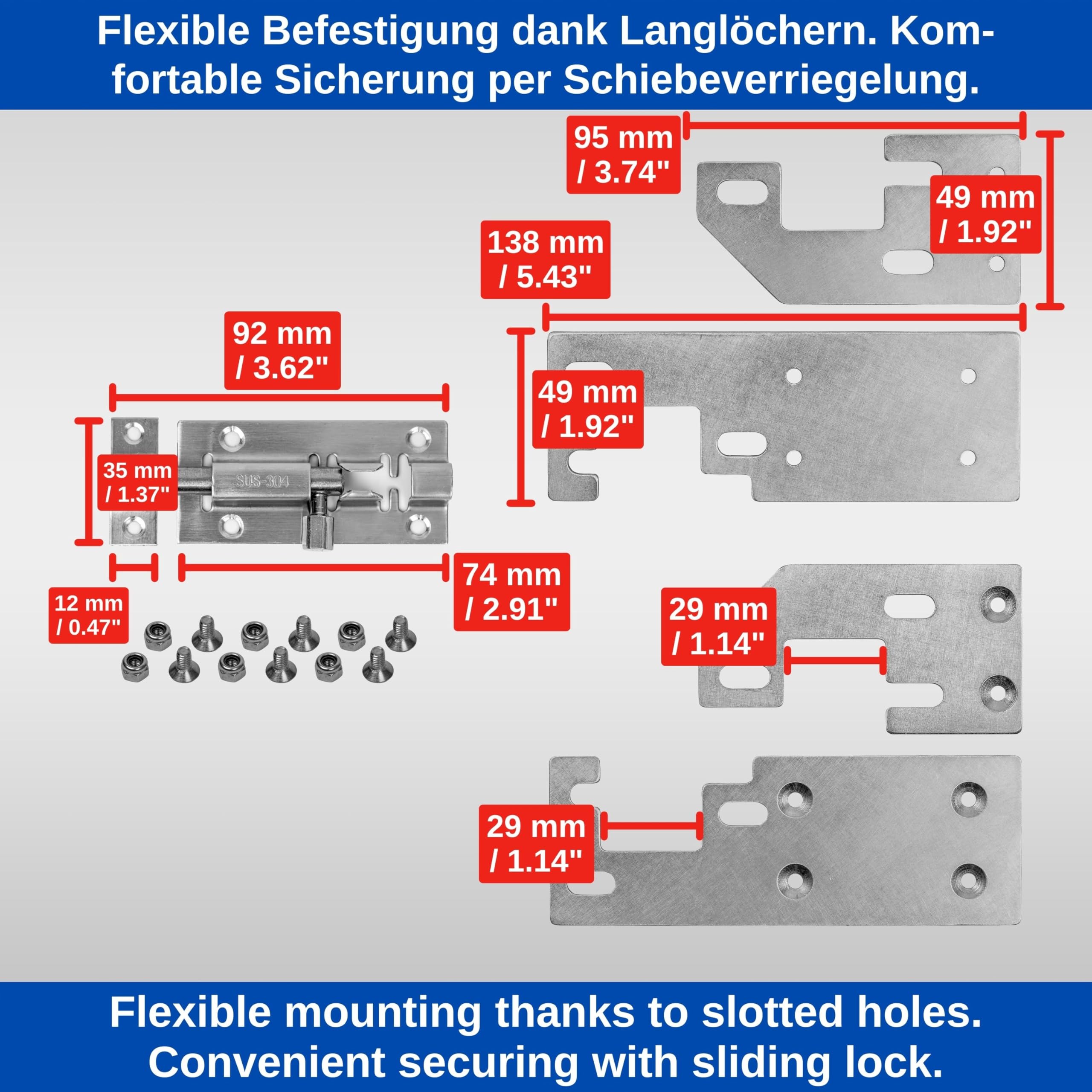 Hecktürverriegelung für H1/H2 Dach, kompatibel mit FIAT Ducato, Citroën Jumper/Relay, Peugeot Boxer, ab Baujahr 2006, Einbruchschutz Wohnmobil, Hecktür Schloss zum Nachrüsten, Prick Stop Lock