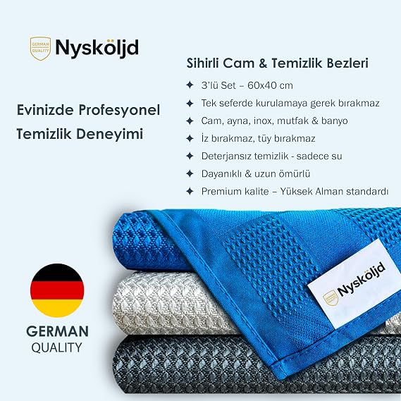 Cleaning Cloth Microfiber | Glass Cloth | No Traces Magic Cloths | 3 Pieces 40x60 Cm