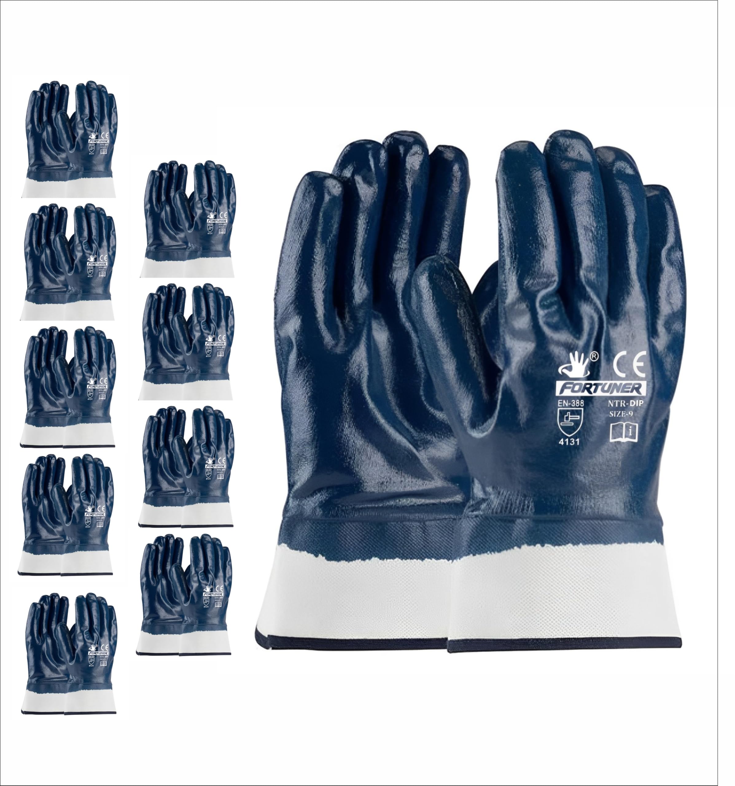 FORTUNER Nitrile Fully Dipped Cuff Safety Gloves 10 Pairs - Durable, Oil-Resistant Work Gloves for Industrial, Construction, and Heavy-Duty Protection-image-19