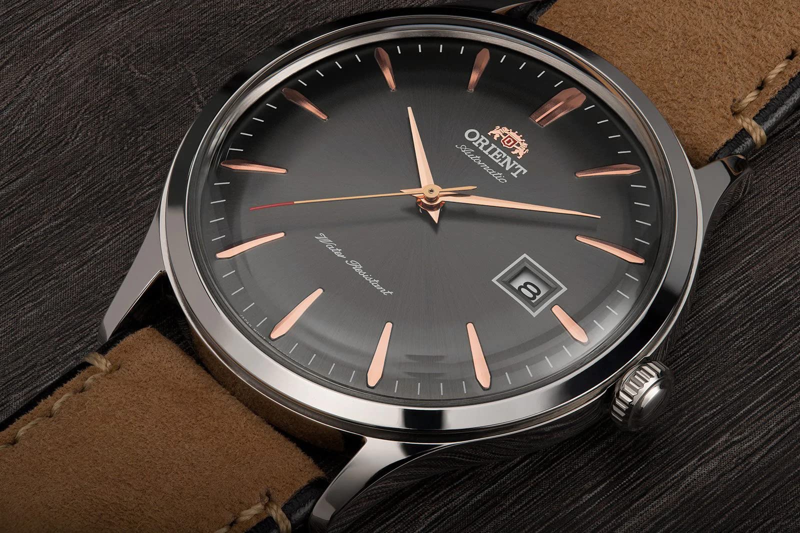 Orient Mężczyźni Bambino Automatic Zegarek, Czarny/Brązowy, Ø 42 mm