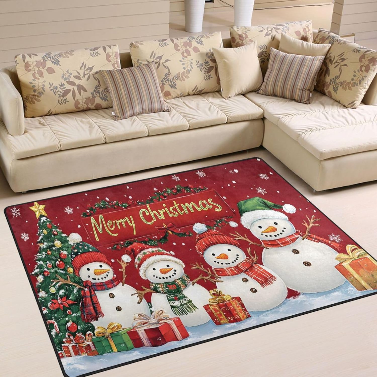 ALAZA Baseball Football Basketball Non Slip Area Rug 4'10" x 6'8" for Living Dinning Room Bedroom Kitchen Hallway Office Modern Home Decorative