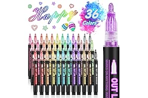 Self Outline Metallic Markers: 36 Shades for Shimmering Artwork