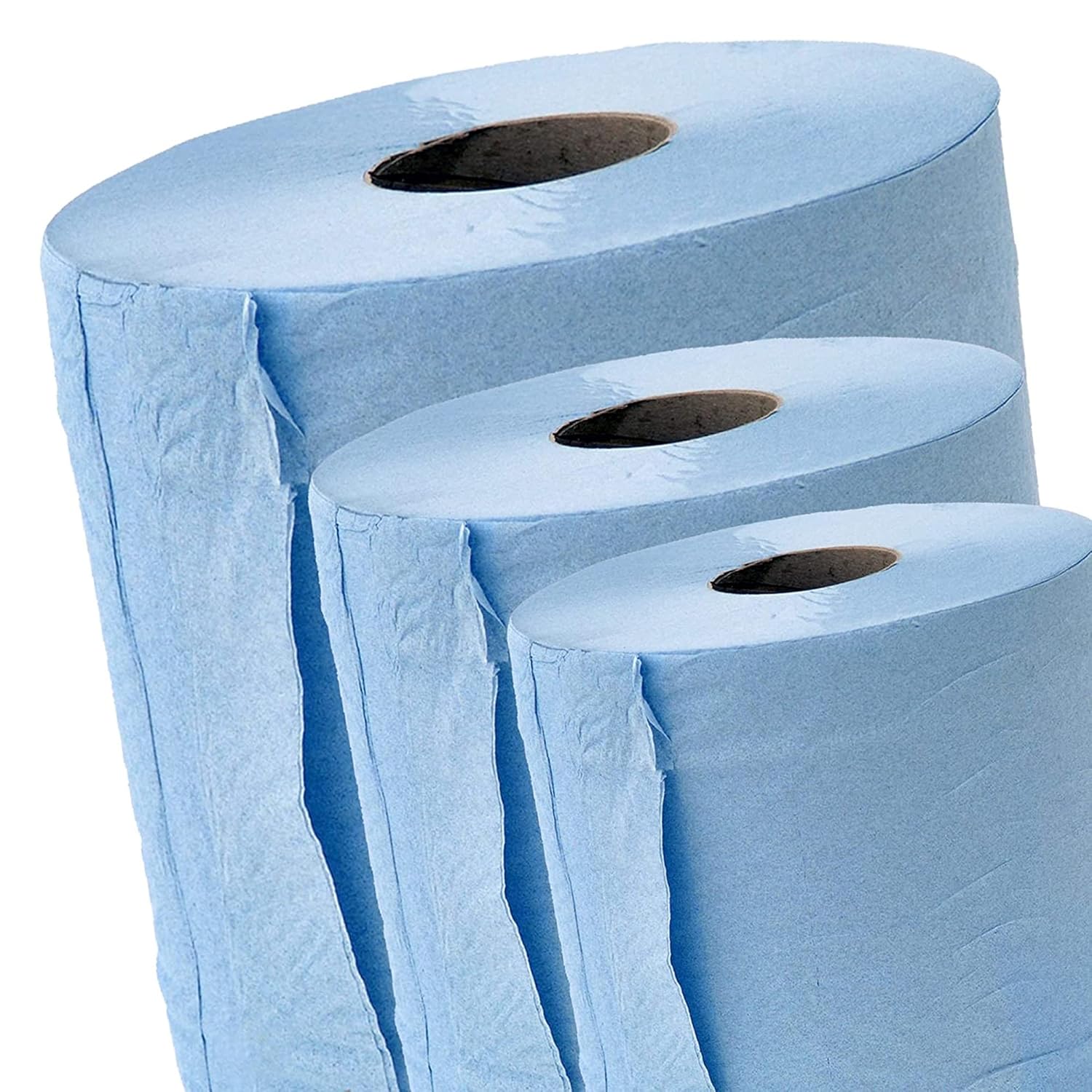 Pack of 12 Blue Centrefeed Rolls 2ply Paper Towels Embossed Wiper