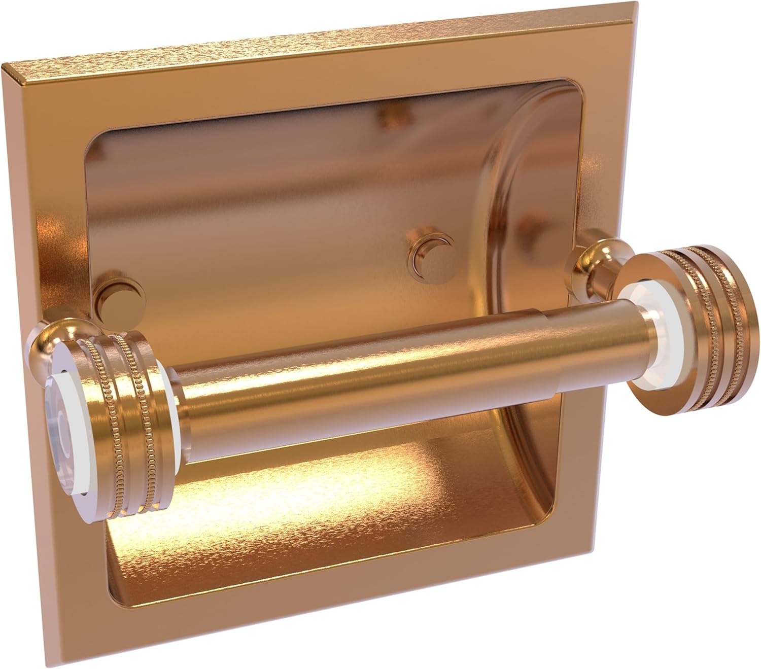 Allied Brass PG-24CT Pacific Grove Collection Recessed Twisted Accents Toilet Paper Holder, Satin Chrome