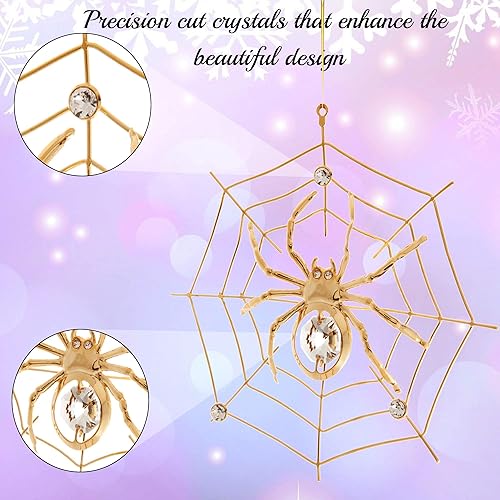Miniatura 3 de Adorno colgante de araña con tachuelas de cristal chapado en oro de 24 quilates para árbol de Navidad tradiciones milagrosas de araña de Navidad