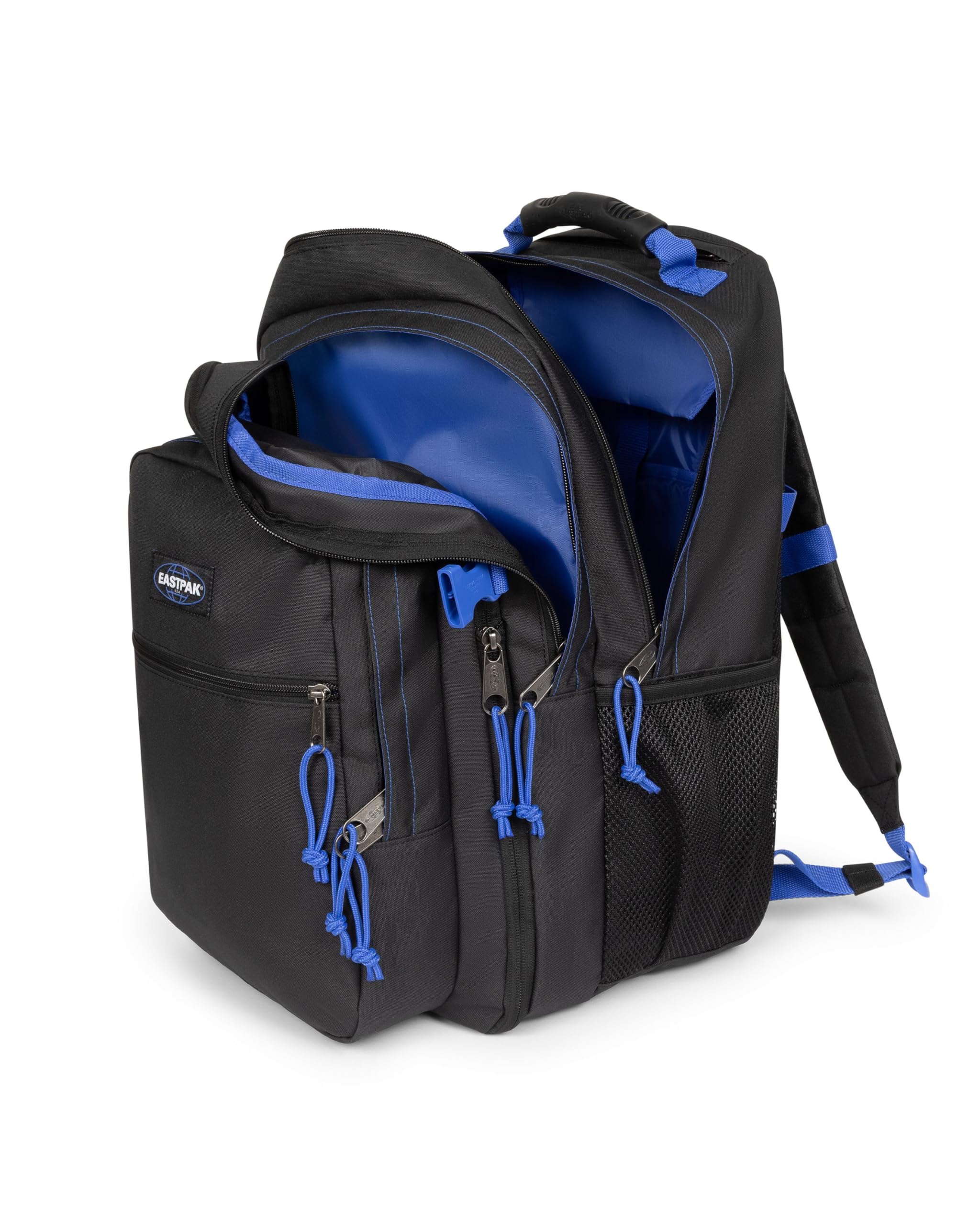 EASTPAK Tutor Rucksack — Extragroßer Laptop-Rucksack mit Zwei Fächern, internem Organizer, 40 L -Kapazität, 48 x 32.5 x 26 cm — Kontrast Schwarz Blau