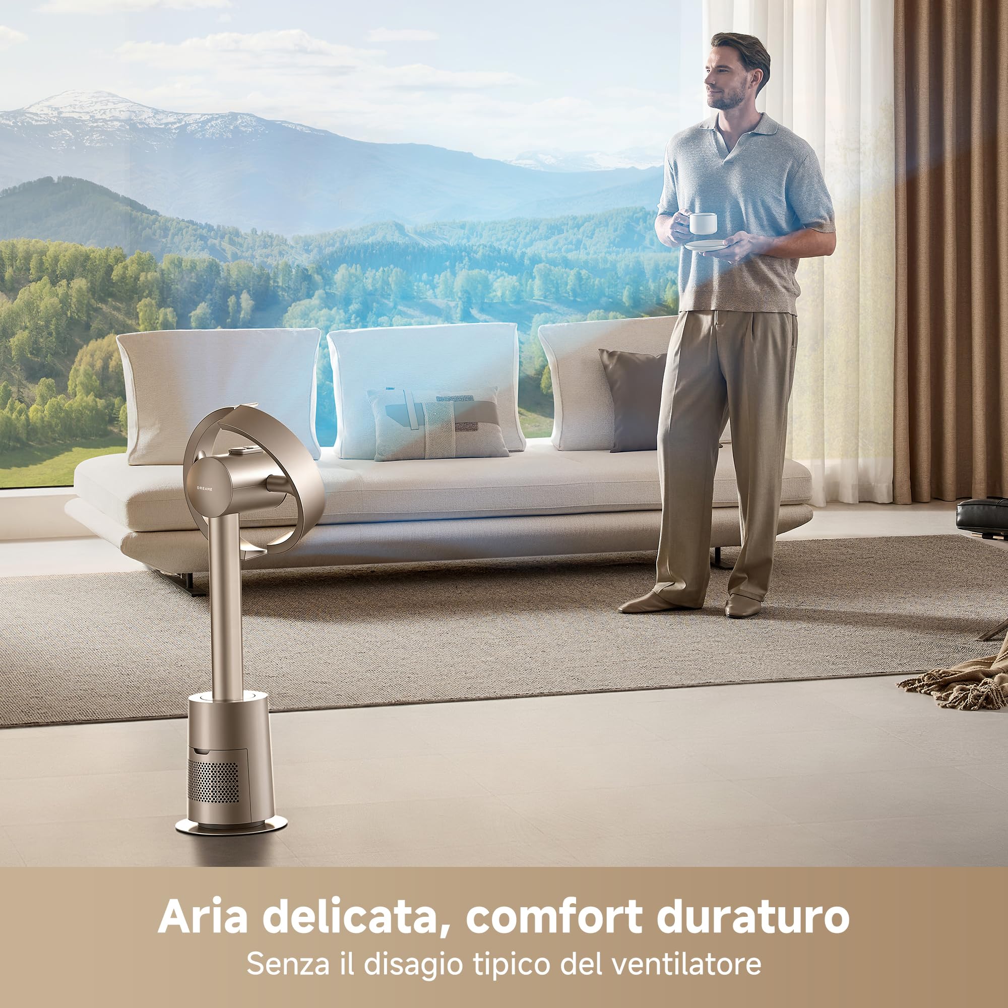 DREAME MF10 Ventilatore senza Pale con Flusso d’Aria a 270°, Circolazione in Tutta la Stanza, Flusso d’Aria che si Adatta alla Temperatura, Sperimenta un Nuovo Tipo di Ventilazione, Filtro Lavabile