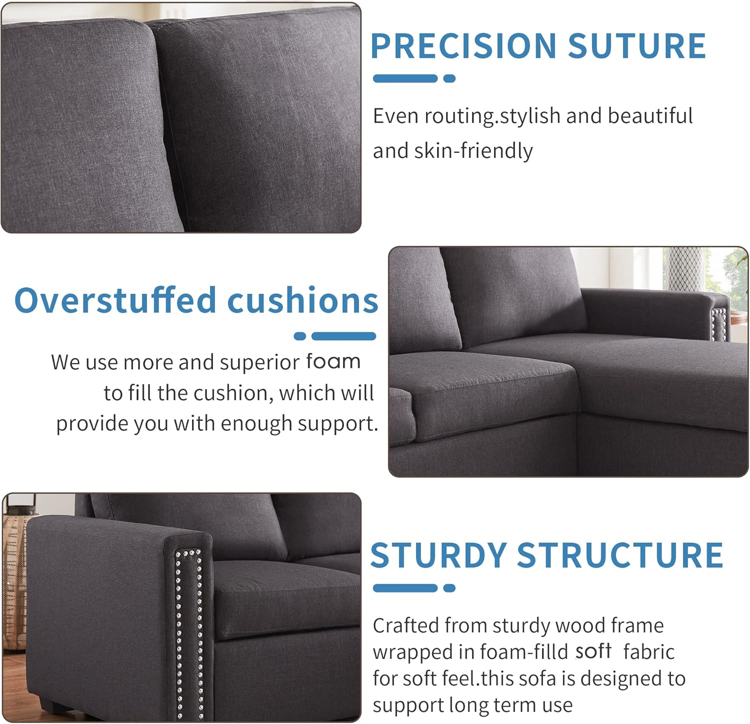 Buy Merax 83.46'' Reversible Sleeper Sectional Sofa Couch with PullOut