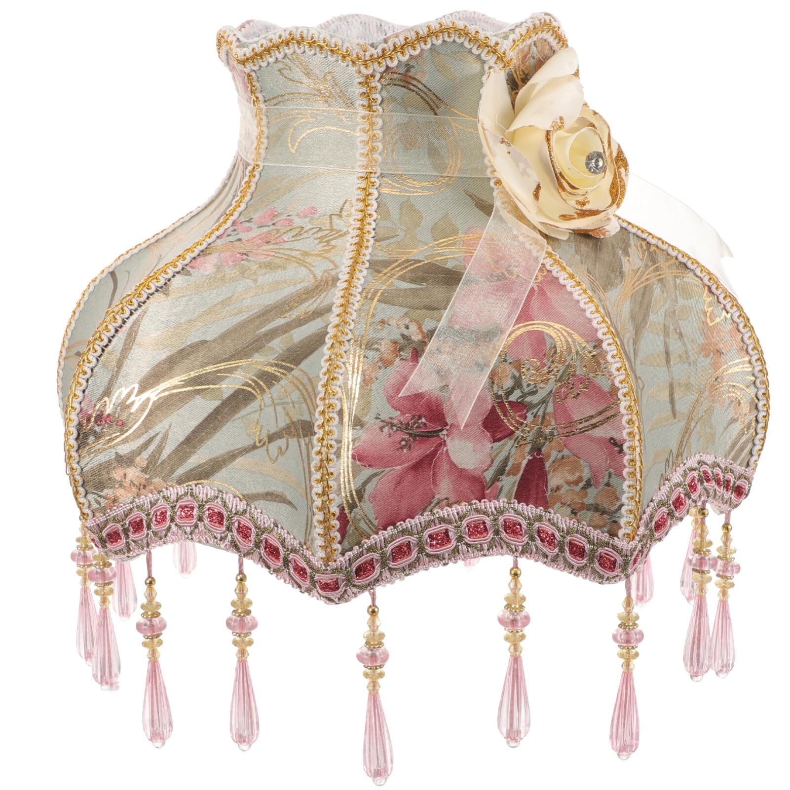 MagiDeal Abat-Jour Européen à Franges, Pour Lampadaire Avec Perles, Couverture De Lampe à Pampilles, Abat-Jour En Tissu Pour Salle à Manger Et Restaurant, Rouge