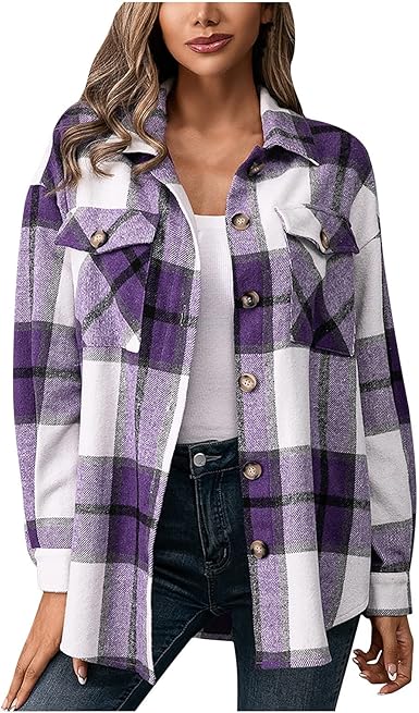 purple plaid jacket