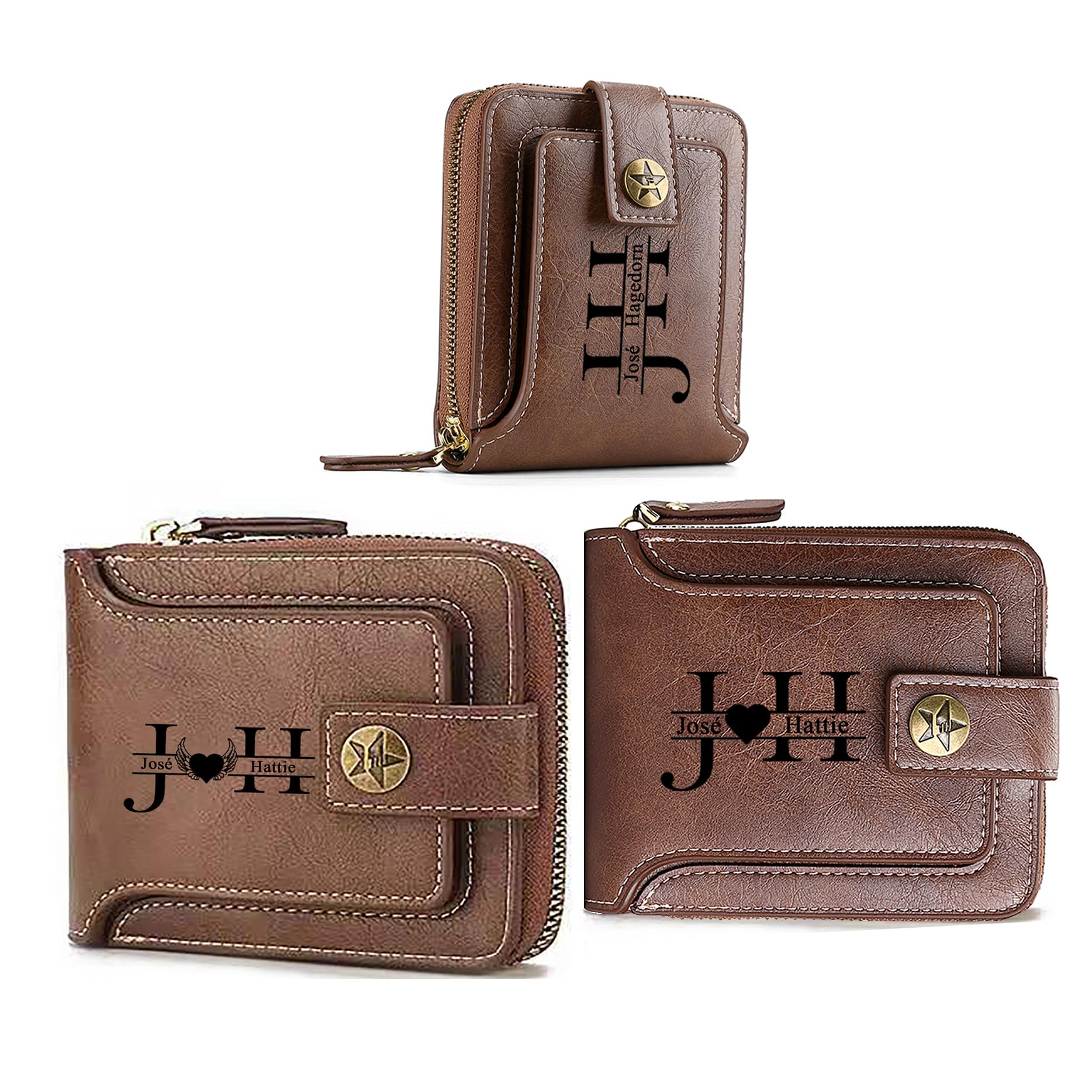 Portafogli personalizzati per uomo Portafoglio inciso personalizzato Regali di compleanno personalizzati per marito, fidanzato, papà, figlio, idee regalo personalizzate per la festa del papà,