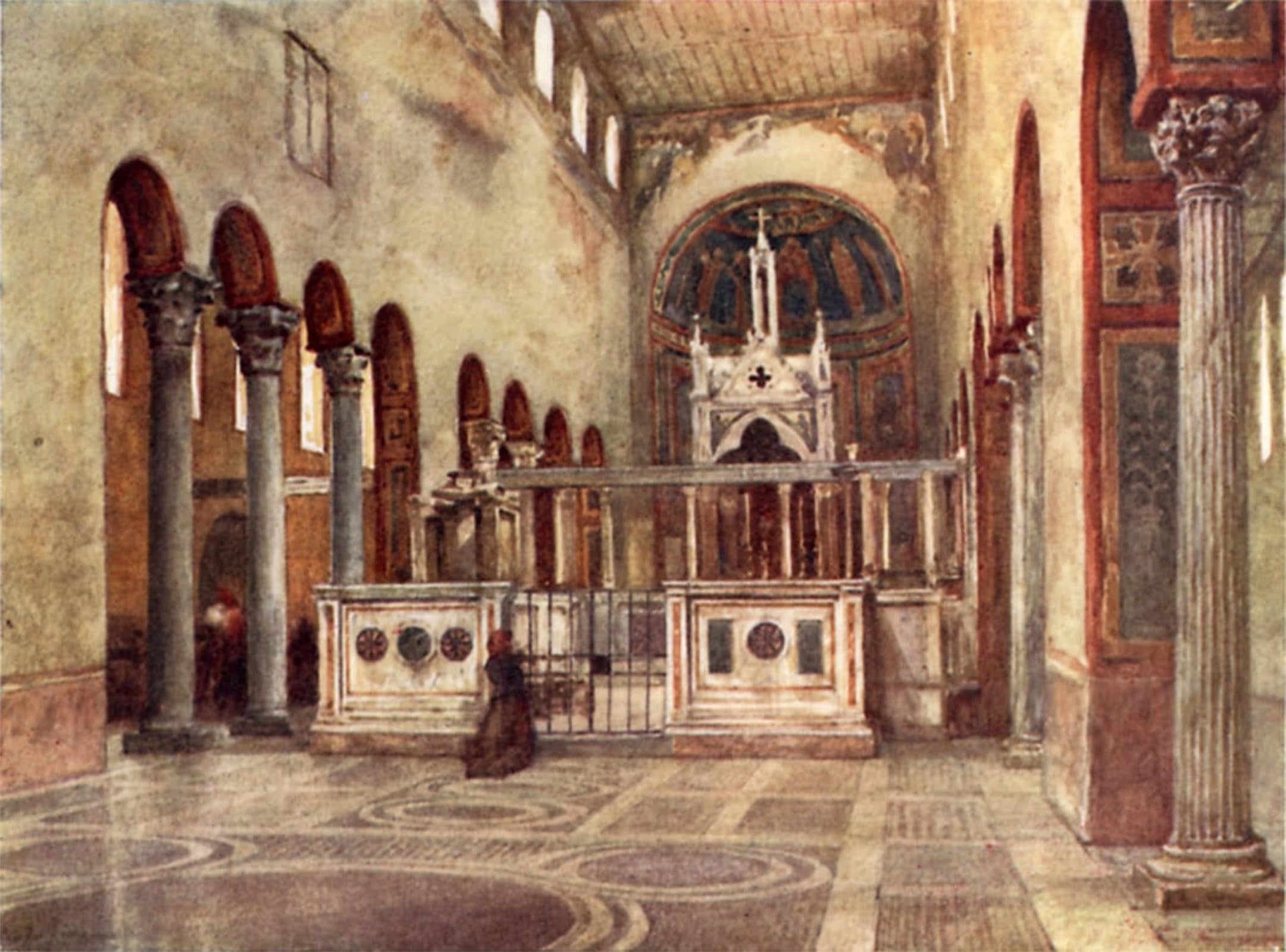 SERENDIPITP Vintage Picture Print on Canvas Wall Art Poster Santa Maria in Cosmedin by Alberto Pisa Artwork Print Poster for Wall Decor 60x90cm