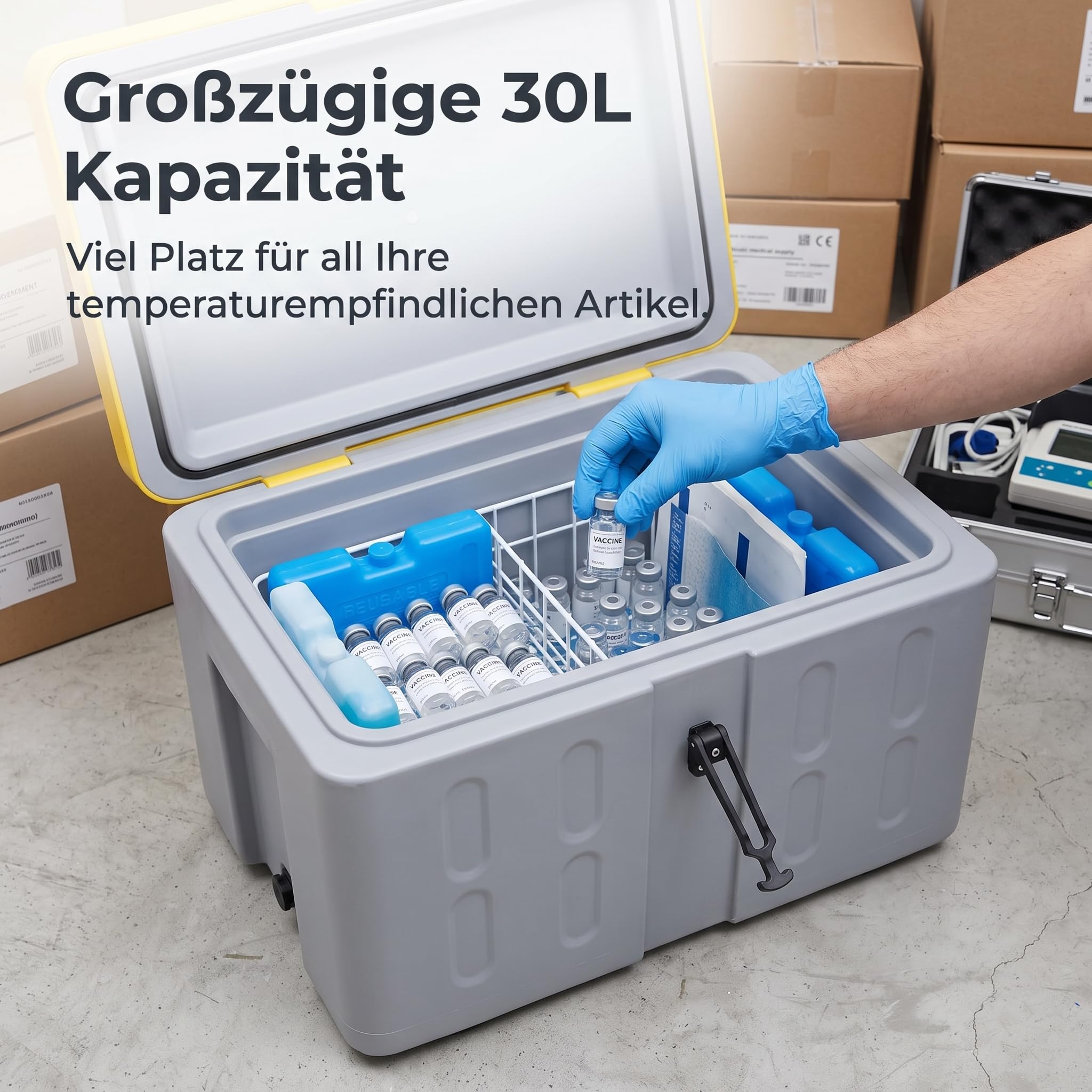 30 Liter Isolierbox Kühlbox für Trockeneis Reinigungsmaschine Lagerung