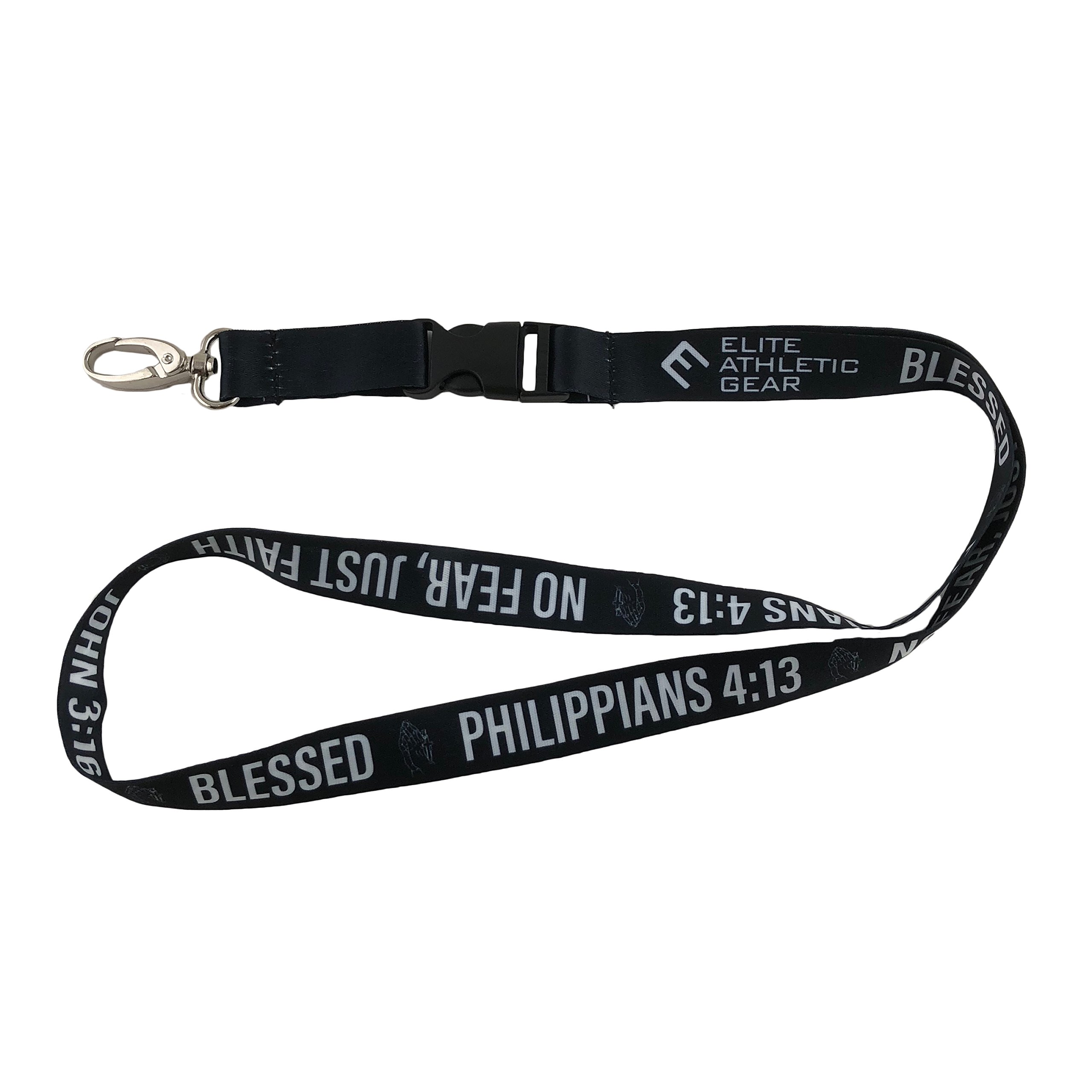 Elite Athletic GearBLESSED Lanyard - Detachable Buckle and Upgraded Clasp for Keys, ID Card, Name Holder, etc.