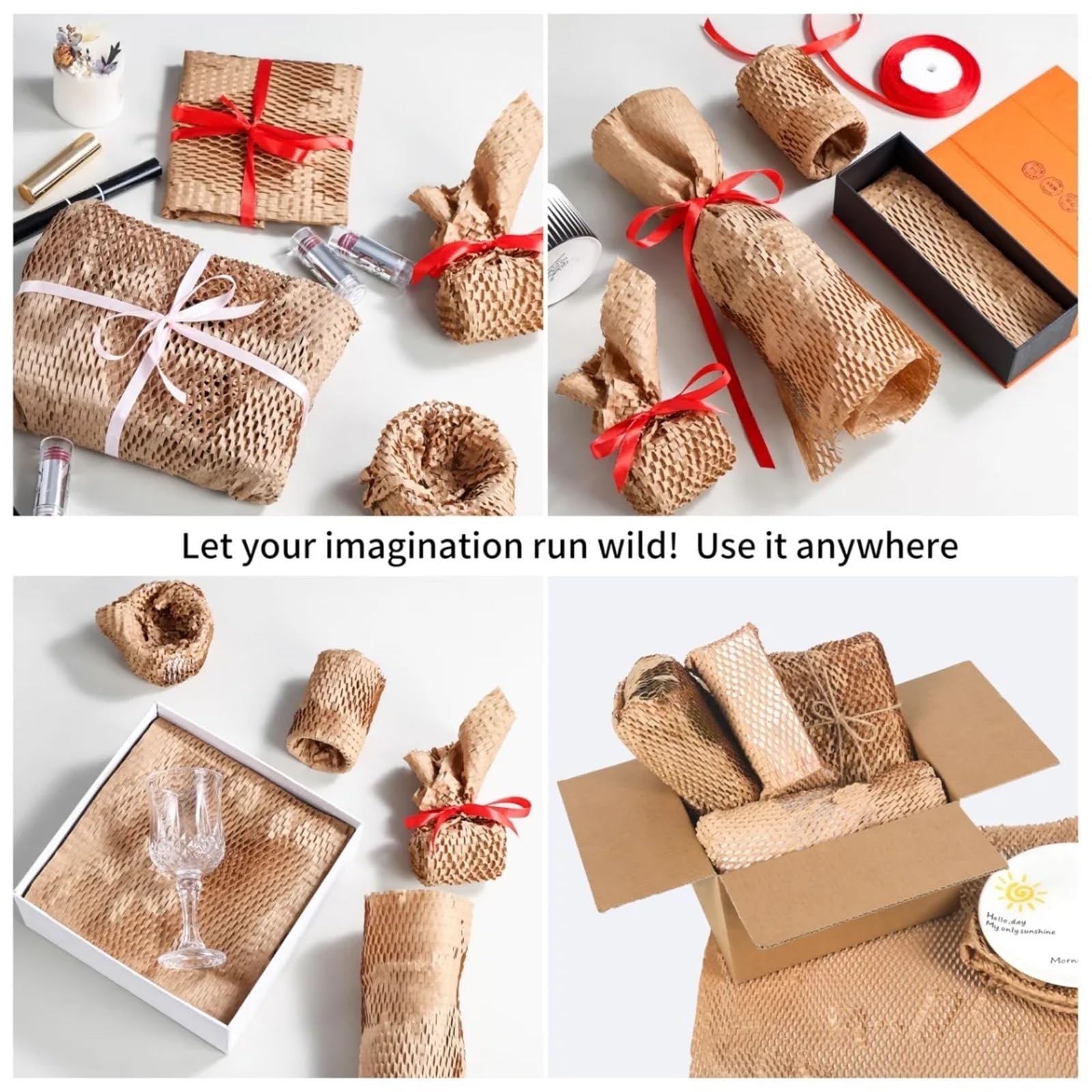 Papier do pakowania w kształcie plastra miodu Papier do pakowania w rolkę o strukturze plastra miodu Amortyzacja do pudełek wysyłkowych Pakowanie prezentów do wysyłki(Brown 30x20m)