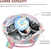 Vista 27 de Tirrinia Bolsa de vino, enfriador de playa para regalo de viaje, bolsa de viaje con boquilla para picnic, BYOB, fiesta, cena, piscina