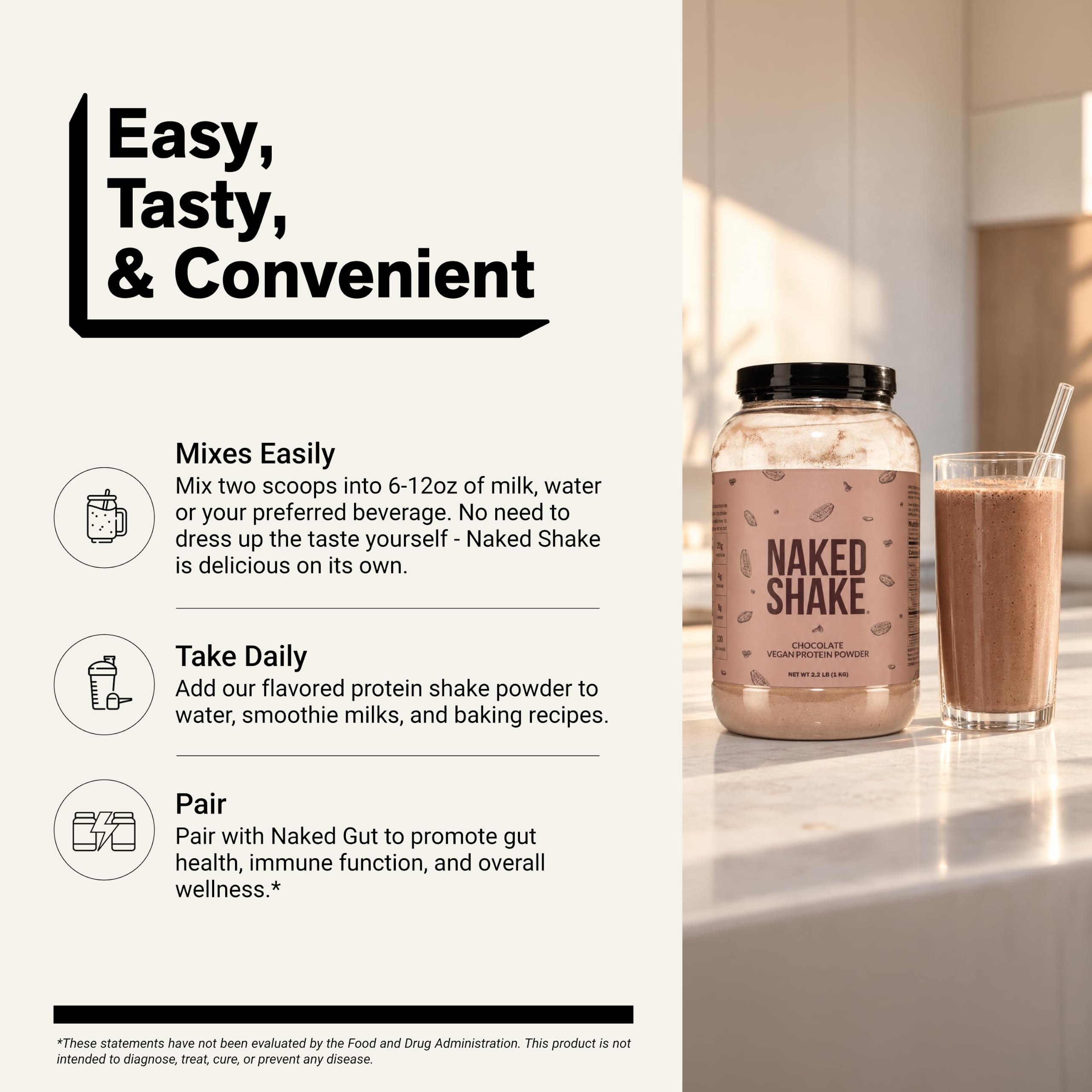 NAKED Shake - Chocolate Protein Powder - Plant Based Protein Shake with Mct Oil, NSF Certified, Gluten-Free, Soy-Free, No Gmos Or Artificial Sweeteners - 30 Servings — Amazon image 7