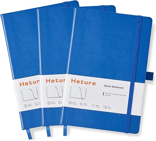 Miniatura 14 de Heture Cuadernos de tapa dura, cuadernos rayados A5 para escribir 160 páginas, 8.2 x 5.5 pulgadas, cuadernos clásicos rayados para