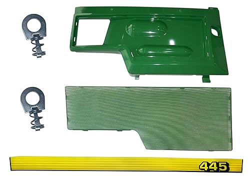 Kit de clip de retención de panel lateral derecho, pantalla y adhesivos, AM128982 M116020 compatible con JohnDeere 445 UP SN