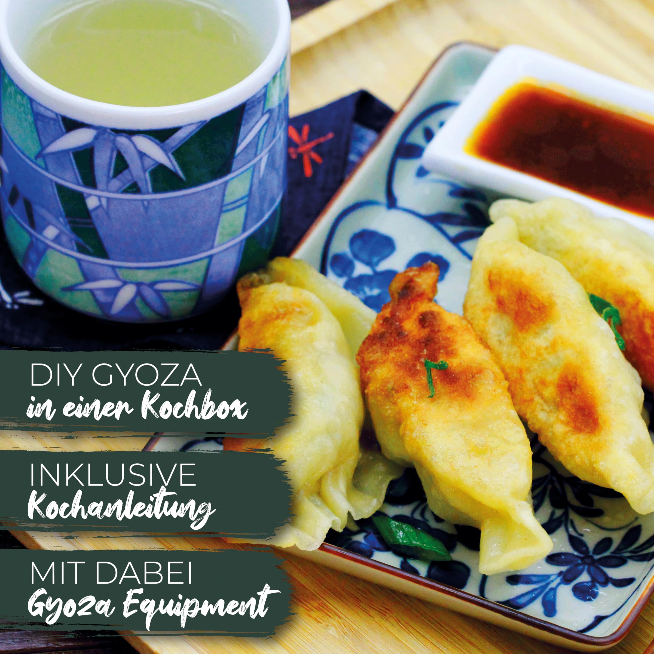 Gyoza Kochbox für japanische Teigtaschen (6-teiliges DIY Set für 20 Dumplings, inkl. Anleitung & Equipment) | Geschenkidee