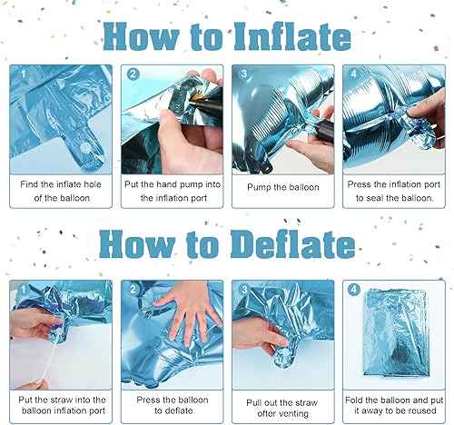 Miniatura 3 de Globos de 40 pulgadas, globo azul claro número 4, helio autoinflable de aluminio azul bebé para niños de 40 a 15 años, decoraciones de fiesta de