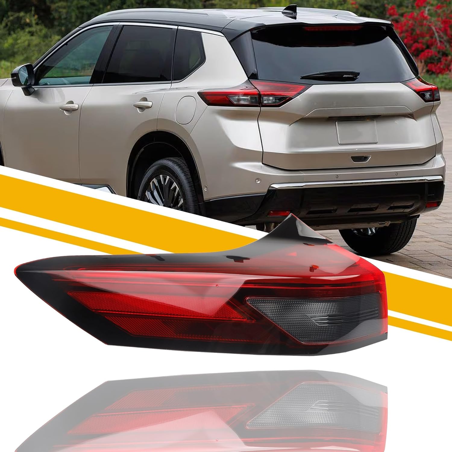 Dasbecan Tail Light Assembly LED Compatible with 2021-2024 Nissan Rogue Taillight Rear Lamp Left Driver Side 265556RR0A(No Turn Signal Bulb Included)