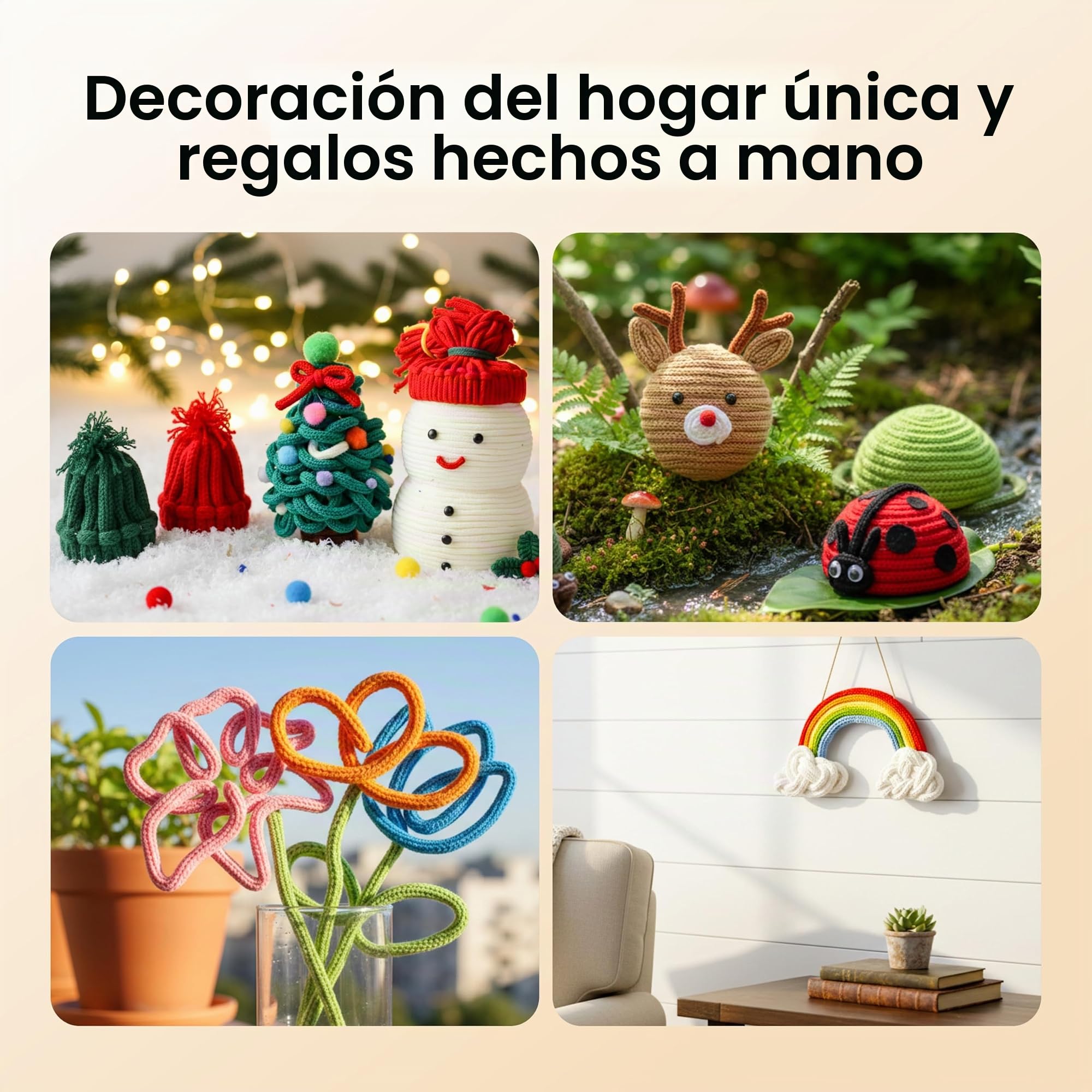 Etcokei Stickkvarn, máquina de coser eléctrica, fabricación automática de cables de punto para una eficaz producción casera en un instante en cordón de hilo de punto, perfecta para proyectos creativos