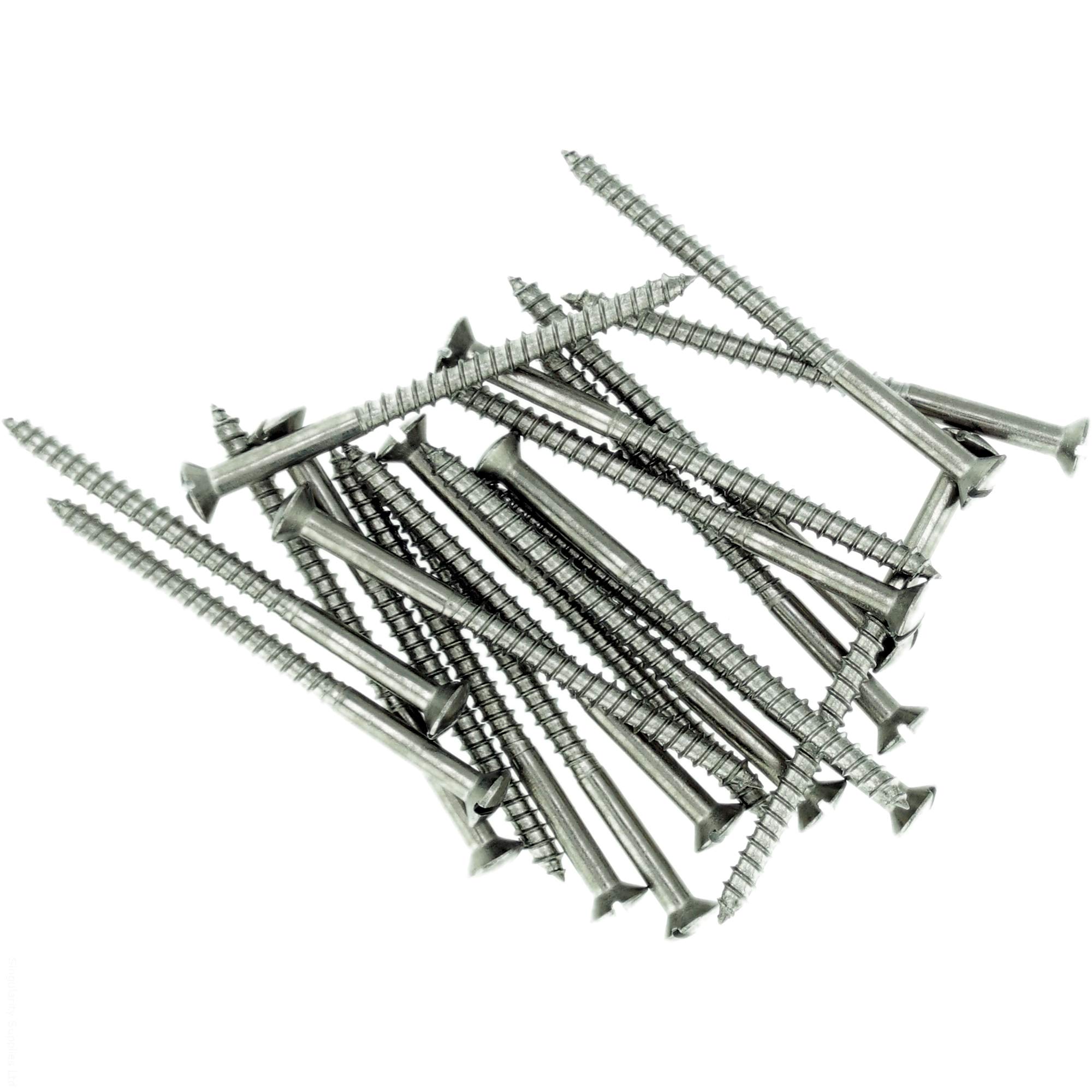 Singularity Supplies No.6 X 0.78 (3.5Mm X 20Mm) Slot Raised Countersunk Wood Screw - Stainless Steel (A2) (Pack Of 20)