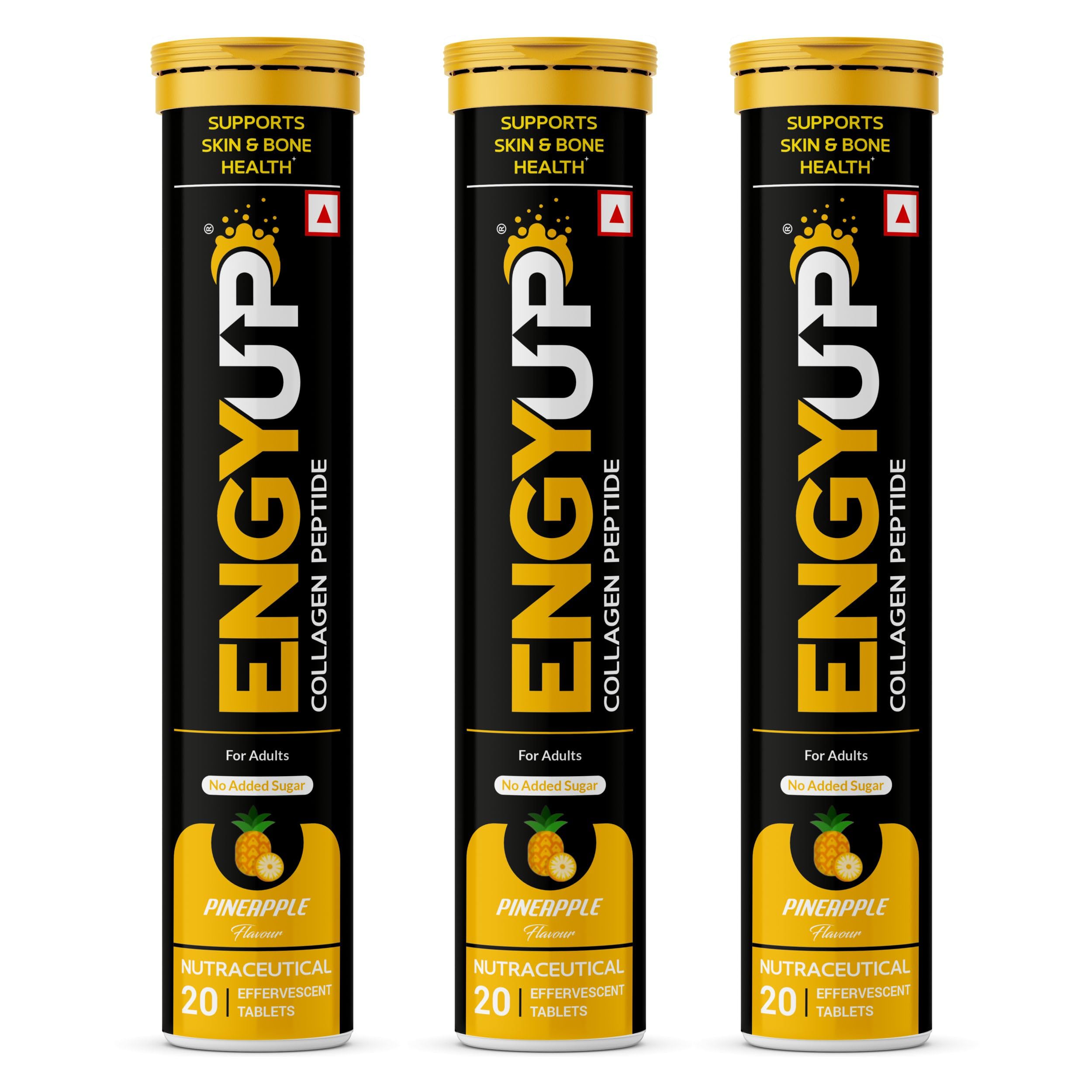 ENGYUP Collagen Peptide 1000 mg | For Skin Health, Muscle, Brittle Nails and Prevent Bone Loss | 60 Effervescent Tablets | Pineapple Flavor (Pack of 3) (B0C4FV5JD5) Amazon Price History, Amazon Price Tracker