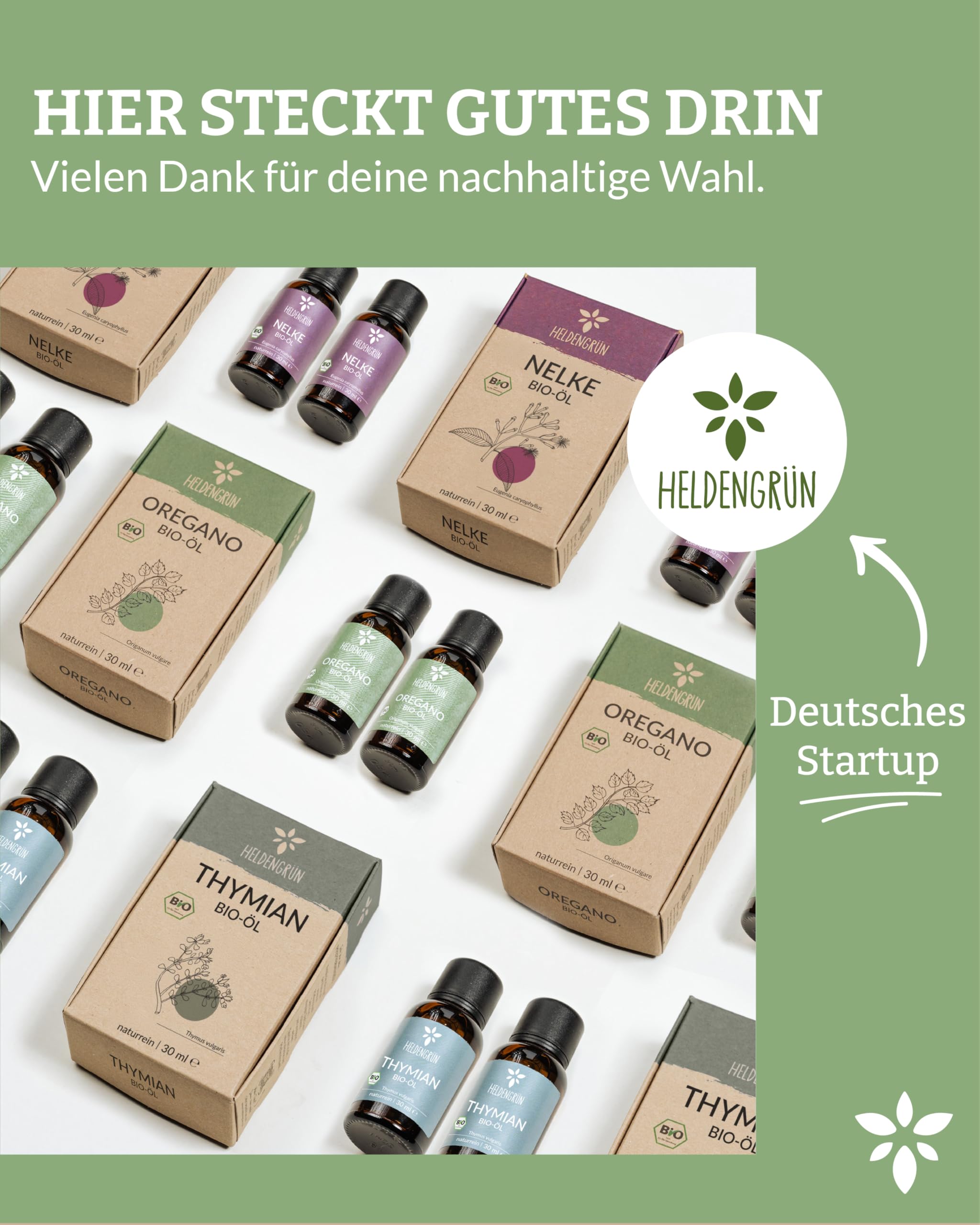 Heldengrün® BIO Oregano Öl [HOCHDOSIERT] zum Einnehmen 2x50 ml
