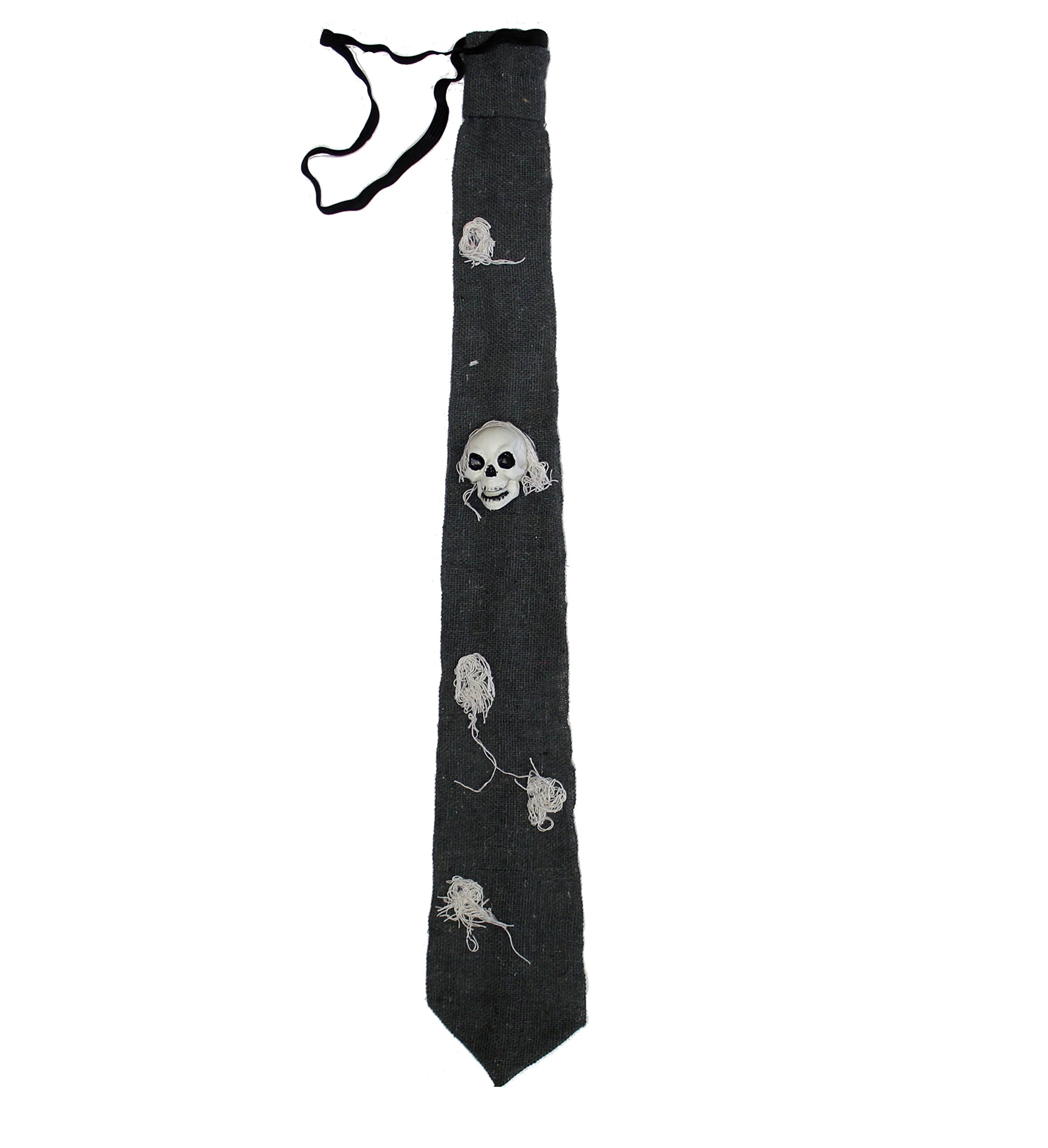 Zac's Alter Ego Large Plastic Skull & Cobweb Cloth Creepy Halloween Tie