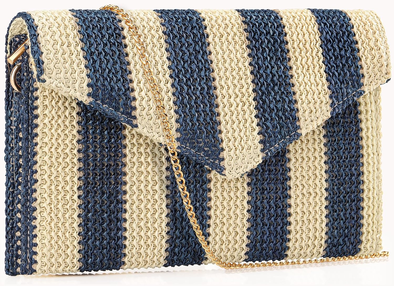 Summer Woven Straw Clutch Purse for Women,Elegant Beach Crossbody Bag, Boho Evening Handbag
