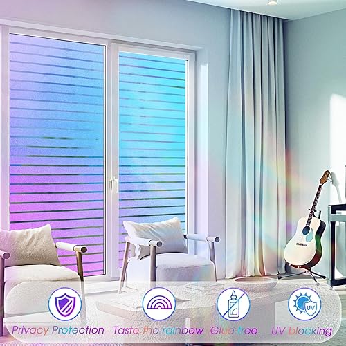 Miniatura 10 de Coavas Película de privacidad para ventana esmerilada película de vidrio de privacidad para ventana, adherencia estática, persianas esmeriladas