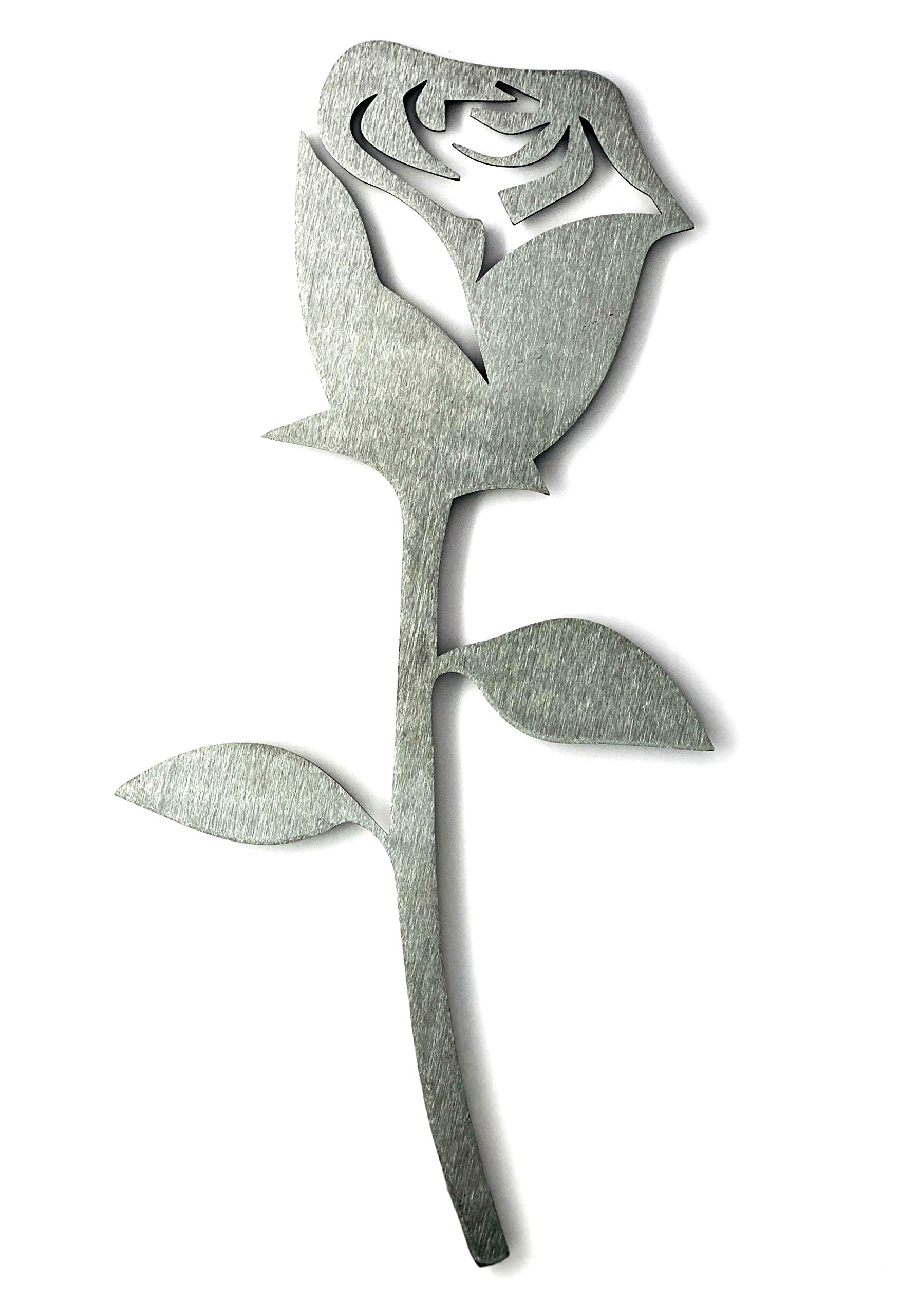 Image Industry Steel Rose Cutout – Rustic Garden Sculpture – Metal Rose Garden Decoration – Indoor & Outdoor Floral Garden Art Gift