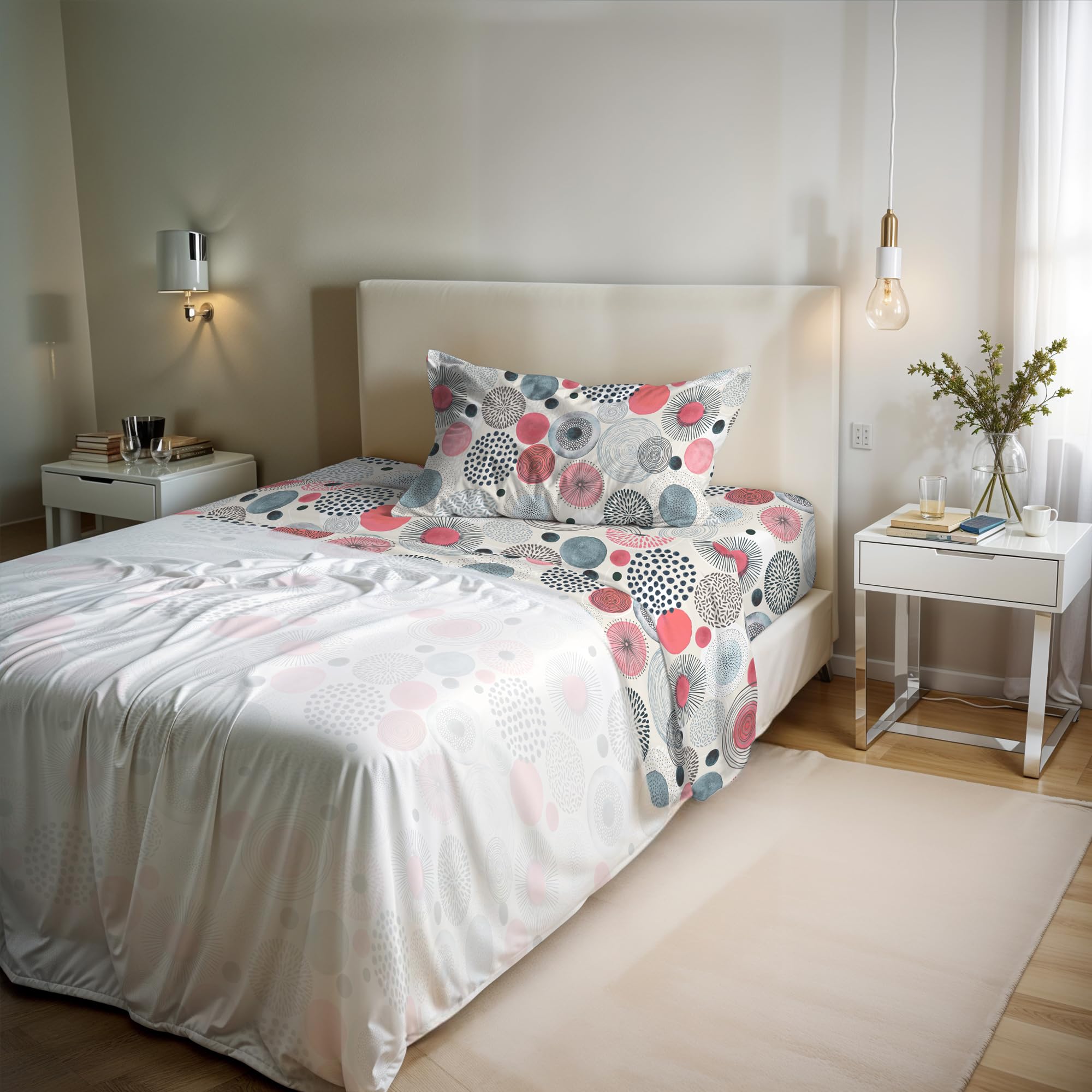 River Cotton Single Bed Sheet Set, Made in Italy – Complete Bed Set, Fitted Sheet, Top Sheet 90 x 200 cm and Pillowcase with Inner Flap (Single, Elba)