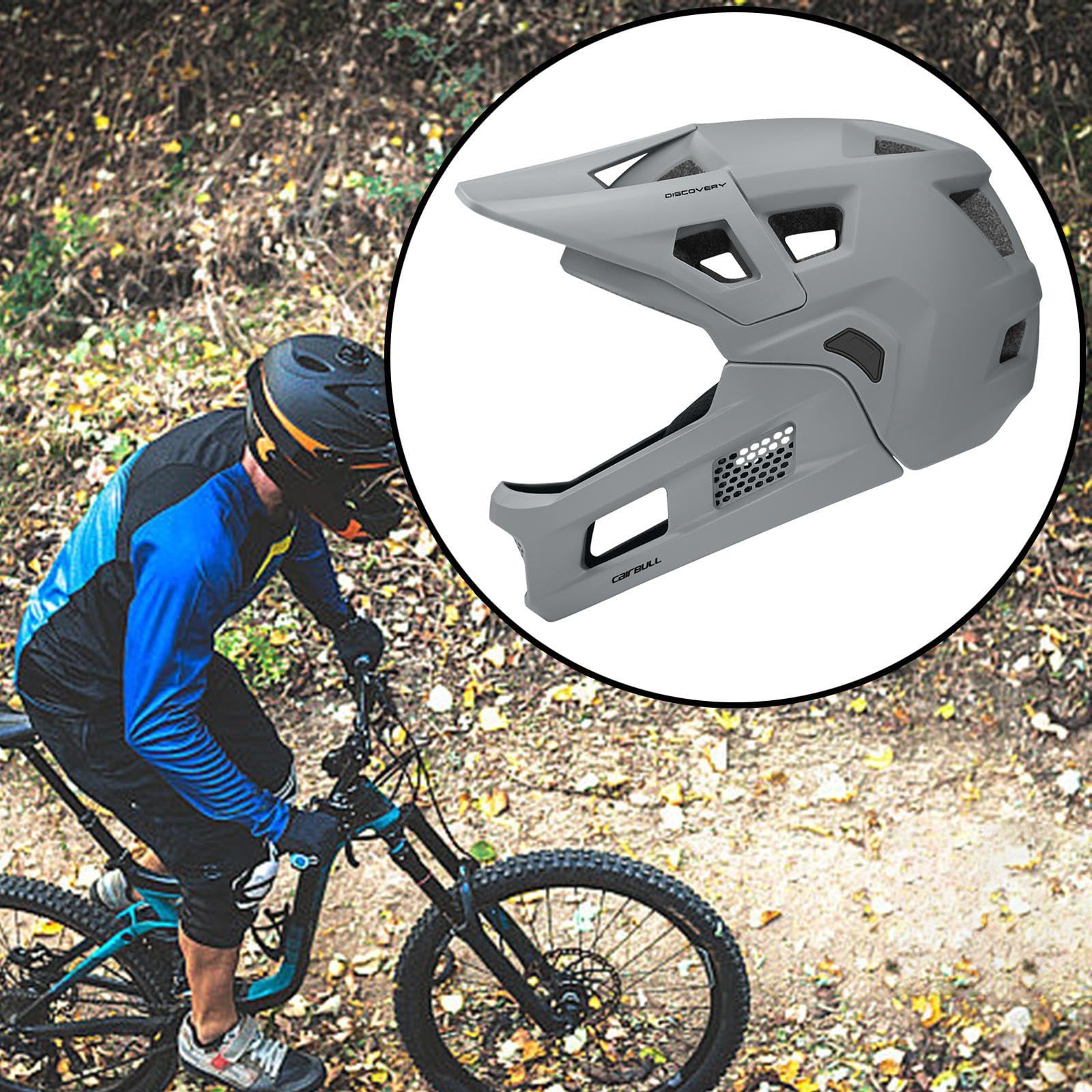 Casco da Mountain Bike Integrale Adulti Leggero con Mentoniera Staccabile, Casco da Ciclismo Traspirante