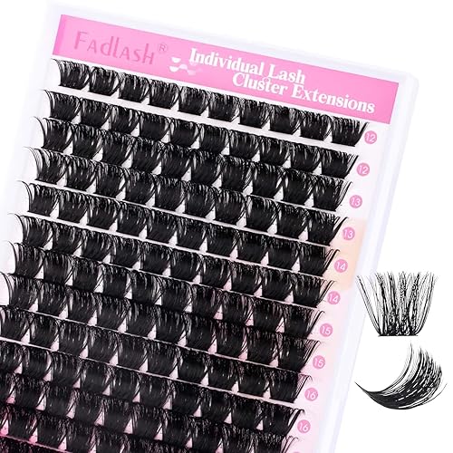 Miniatura 23 de Racimos de pestañas individuales, bandeja mixta, rizado D, extensiones para colocar en casa (40D-0.07 mm-D, 15/32 de pulgada-45/64 de pulgada)