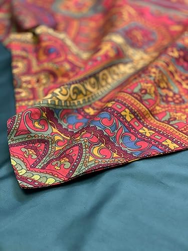 Miniatura 8 de Eikei Juego de funda de edredón y fundas de edredón de lujo con estampado de cachemira bohemio, 3 piezas, medallón de damasco bohemio, 350 hilos,