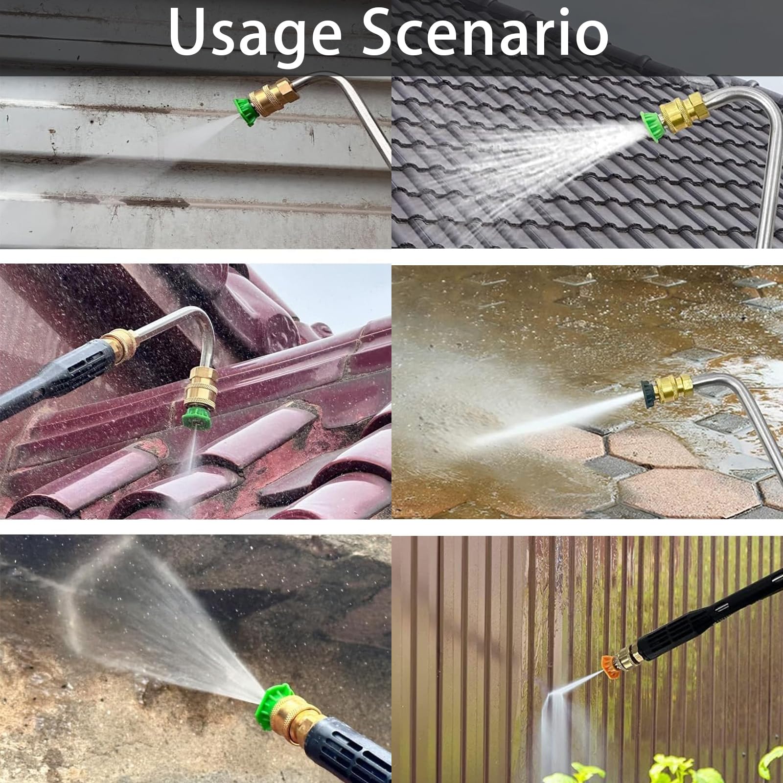 Idropulitrice Bacchetta Prolunga per Kärcher, Kit da 10 Tubi di Prolunga Accessorio per Idropulitrice da 4000 psi con 5 Ugelli Ugello ad Alta Pressione ad Attacco Rapido da 1/4
