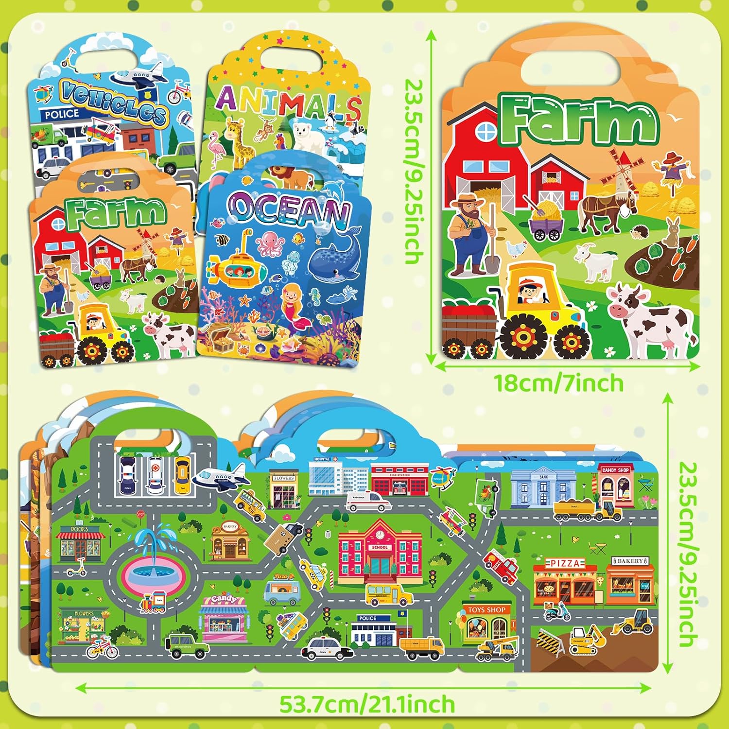 Jelly Sticker Books for Toddlers 2-4 Years, 4 Sets Reusable Sticker Books for Toddlers 1-3, Travel Toys Stickers Activity Book for Ages 2 3 4 5 6 Boy Girl Christmas Gifts (4Sets-Collection 1) - Image 8