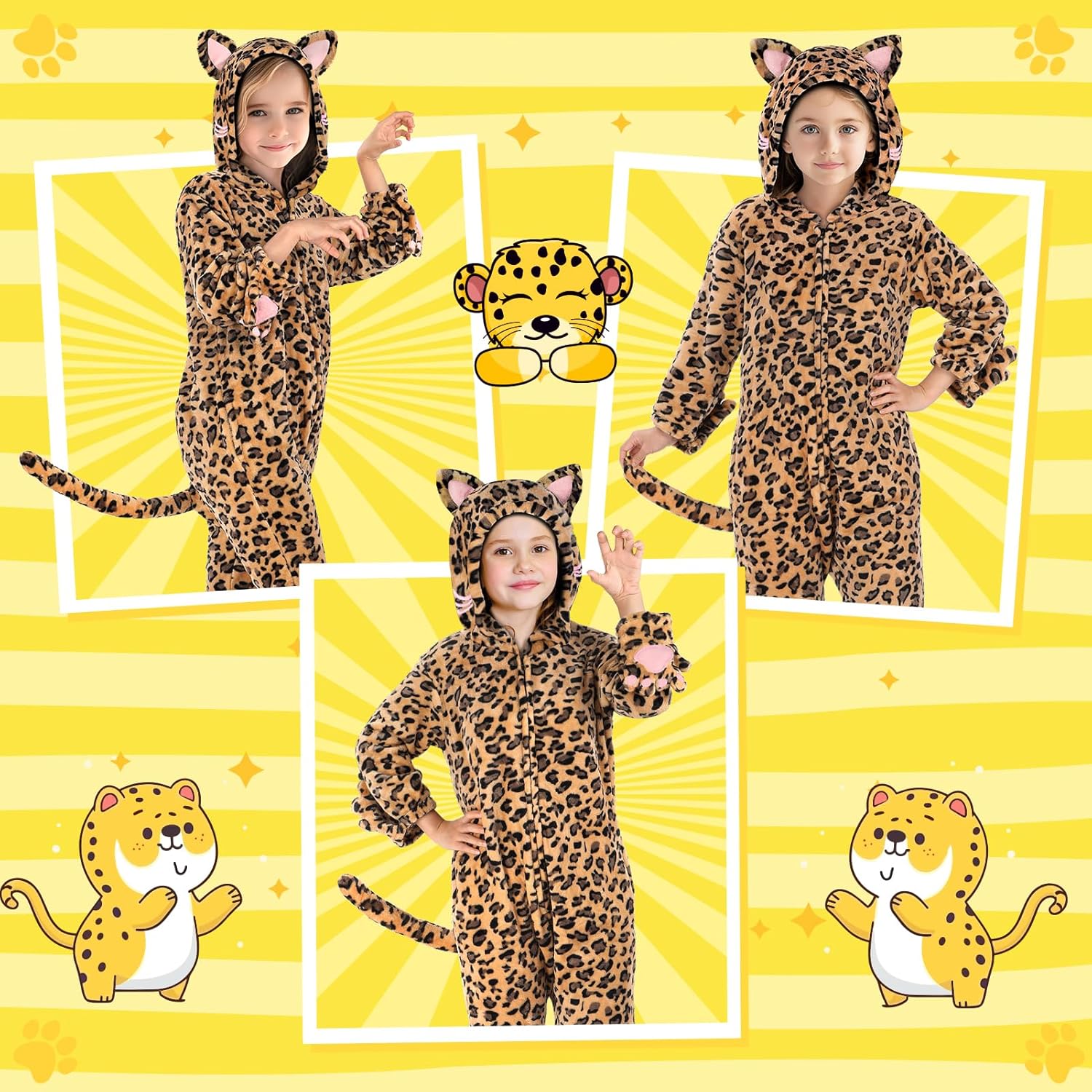 Joycover Cat Costume For Girls, Black Cat Costume For Girls Kids Dress Up, Onesie Cat Noir, Role Play Halloween Costumes - Image 6