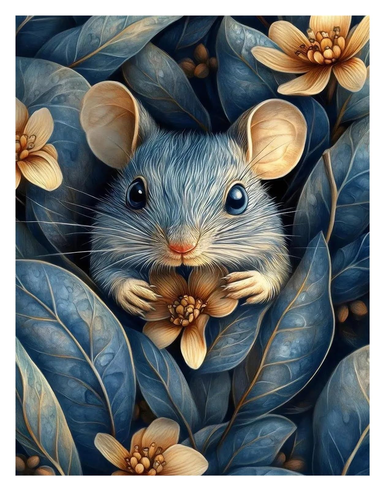 Xenite P Wall Art Canvas Rints Cute Baby Animals In Leaves Osters Rints Vibrant Baby Owl Hedgehog Frog Nature Canvas Ainting Wall Icture Home Bedroom Decor(,50X70cm)