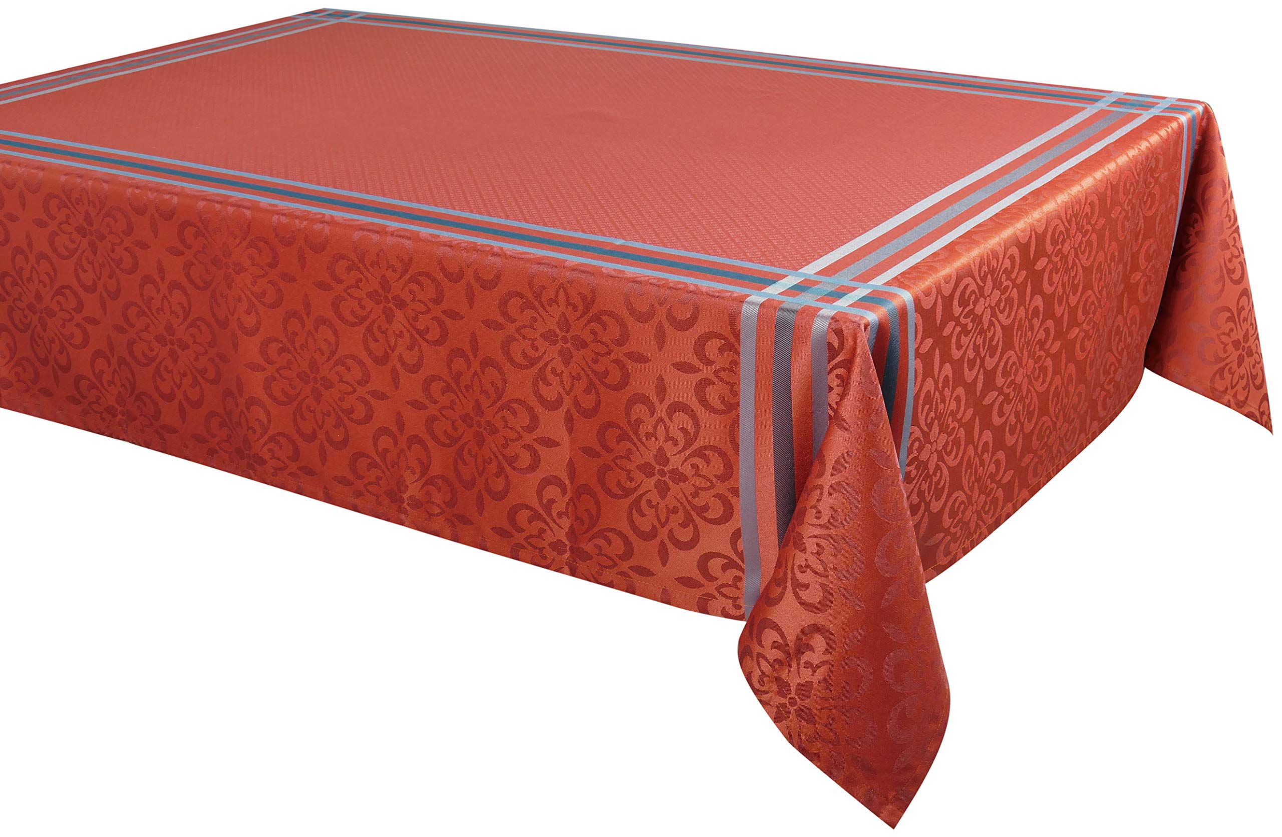 Nappe Jacquard enduite Bilbao antitache 150x300 cm pour stopper les corvées