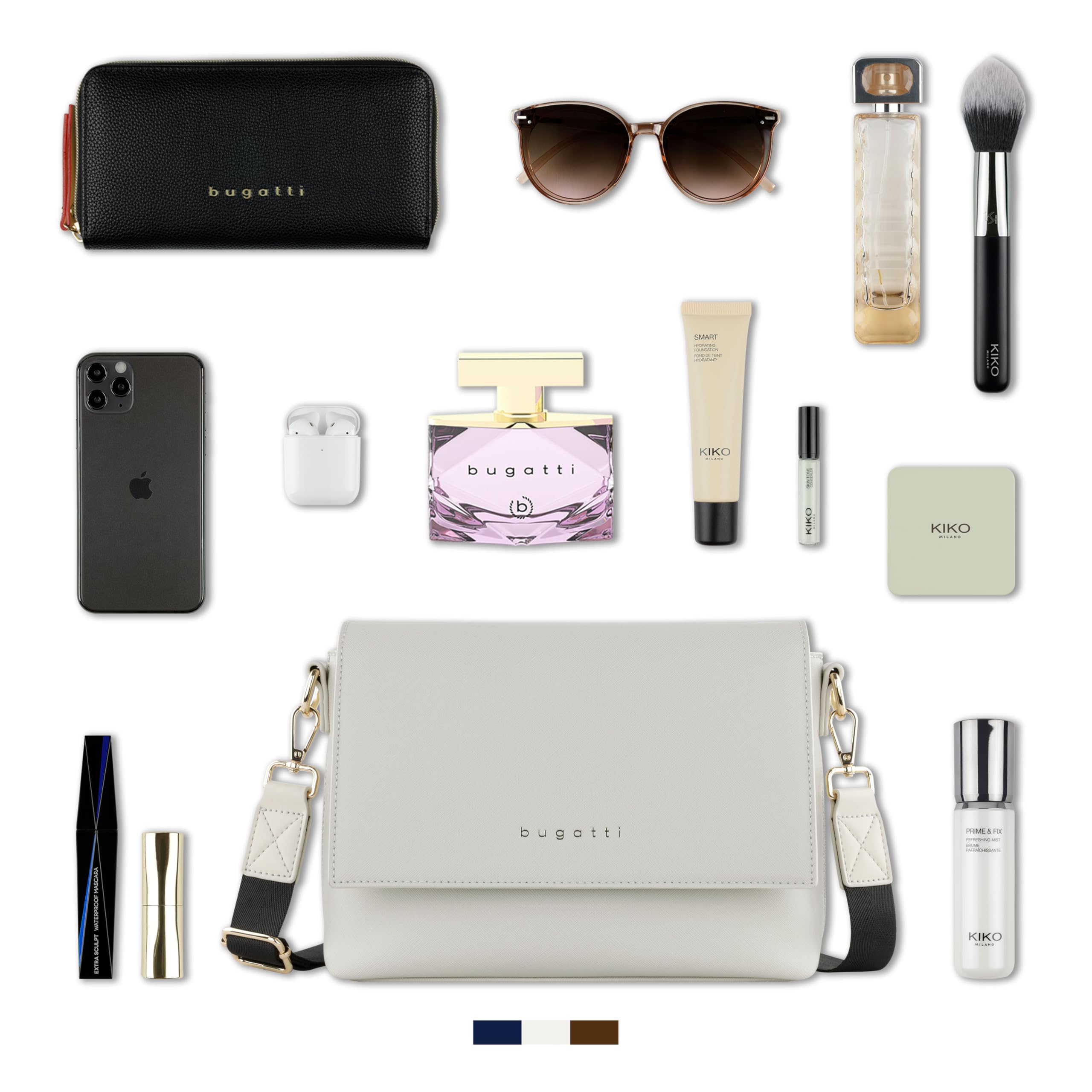 bugatti Ella Schultertasche für Damen, Frauen-Umhängetasche
