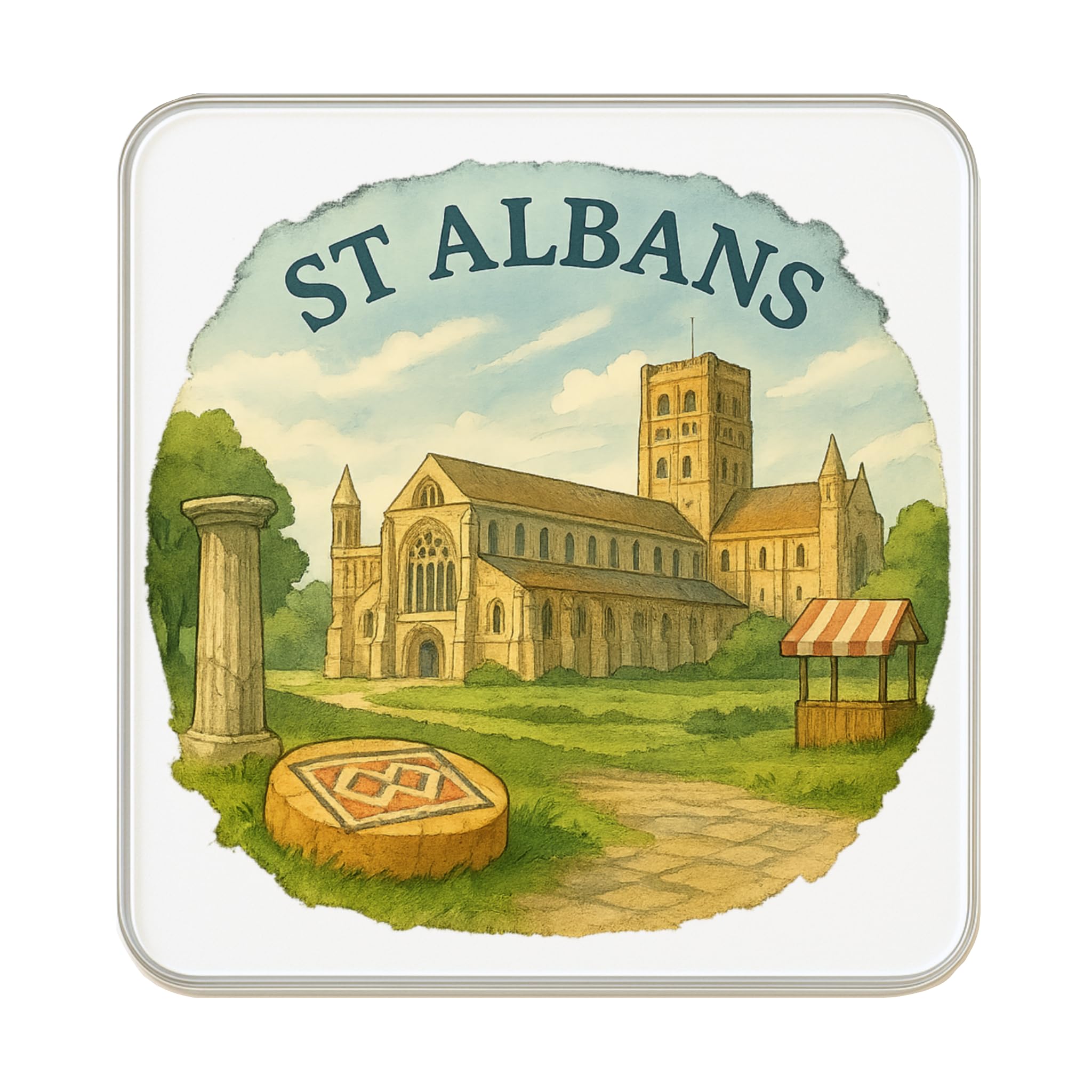 Magnet réfrigérateur St Albans Angleterre grand cadeau souvenir fait main collection
