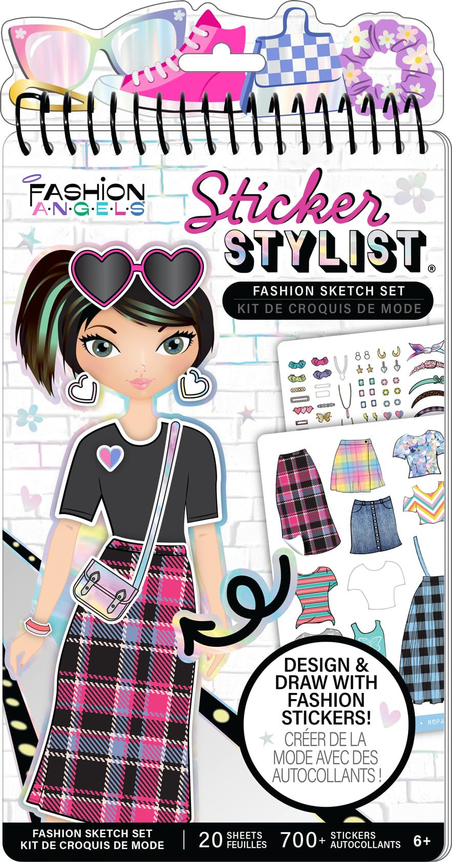 Fashion Angels Basic Fun Compact Fashion Sticker Stylist – 700+ Stickers & 20 Style Sheets – Portable Fashion Activity Book for Girls Ages 6+